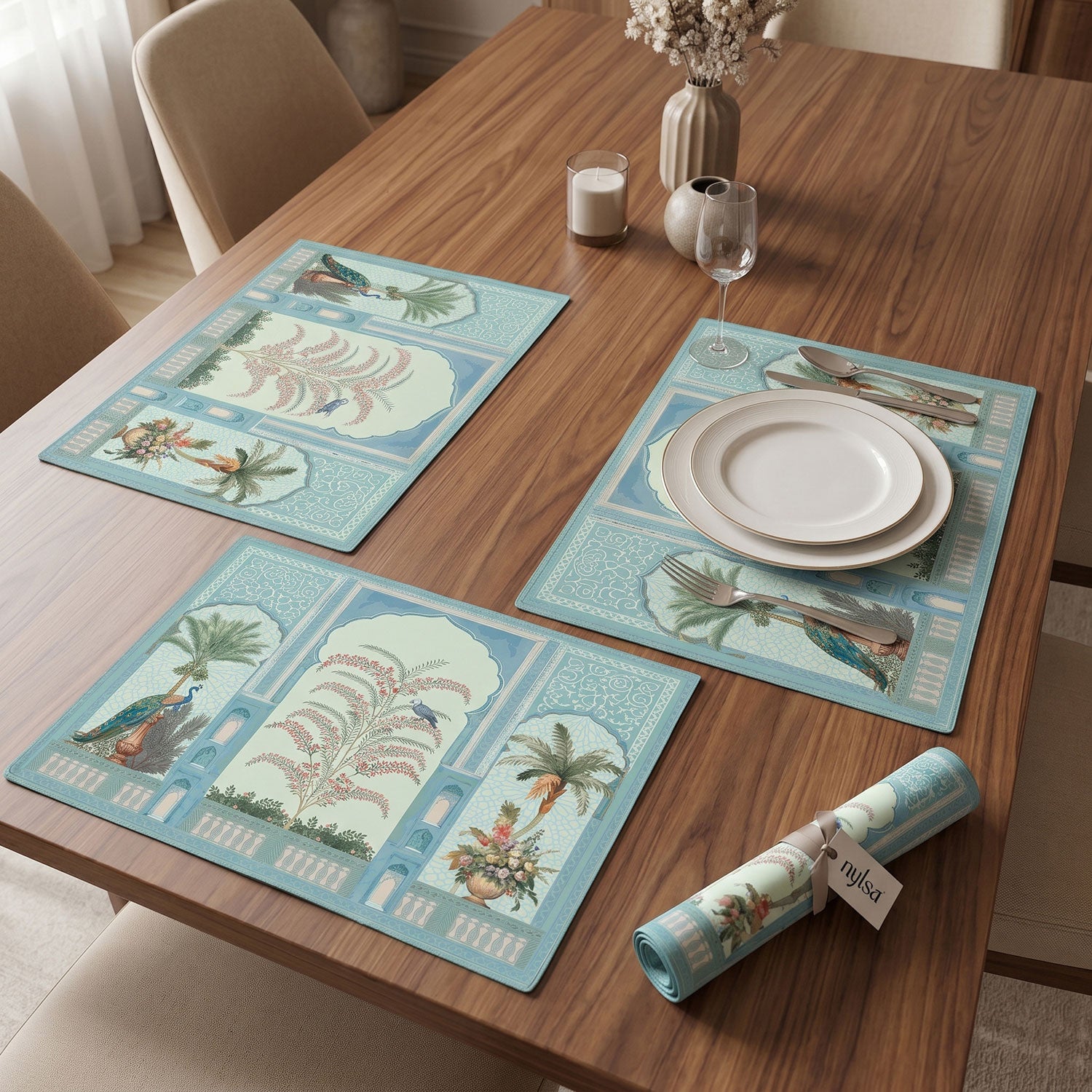 Afsana dining table mats and placemats by Nylsa