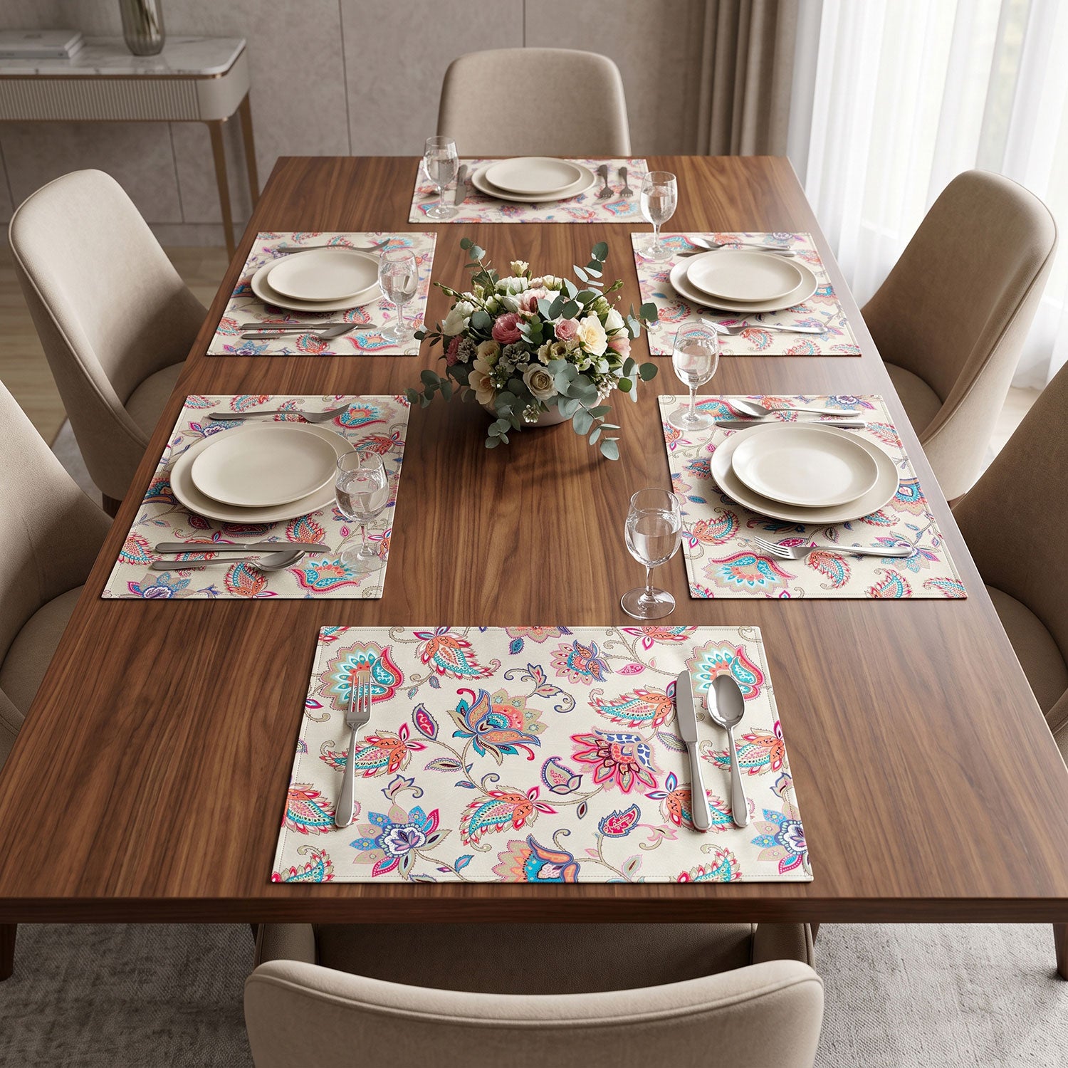 Paisley dining table mats and placemats by Nylsa