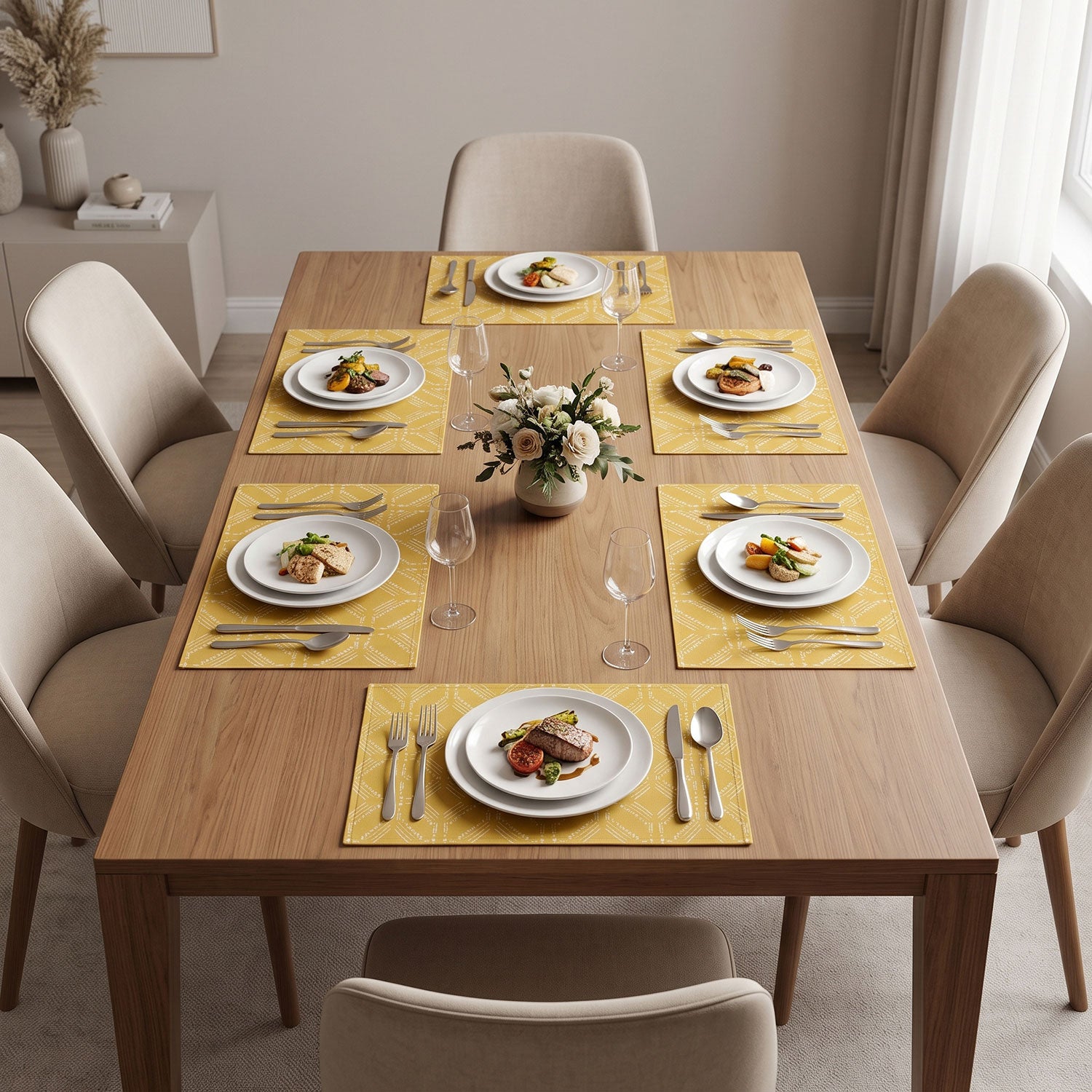 Marigold dining table mats and placemats by Nylsa