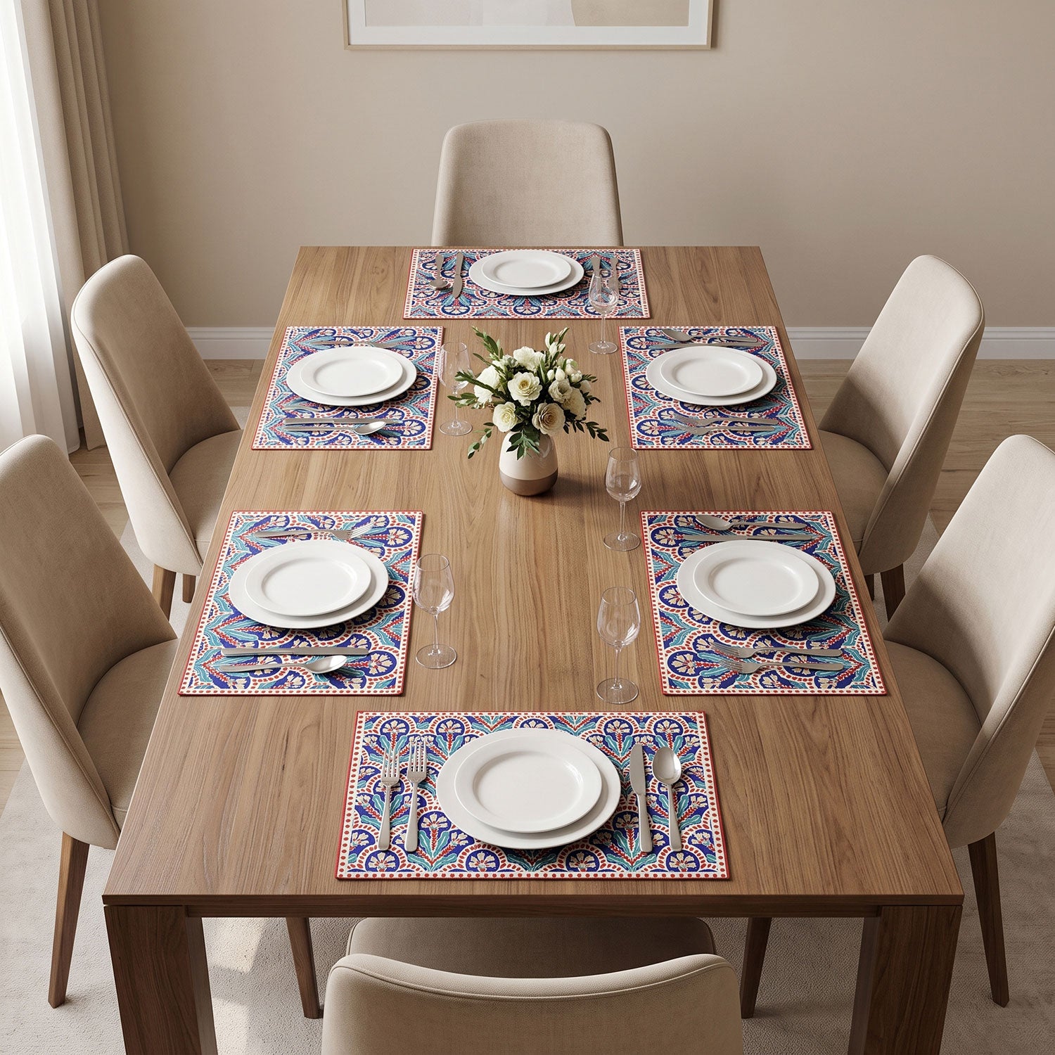 Arabesque dining table mats and placemats by Nylsa