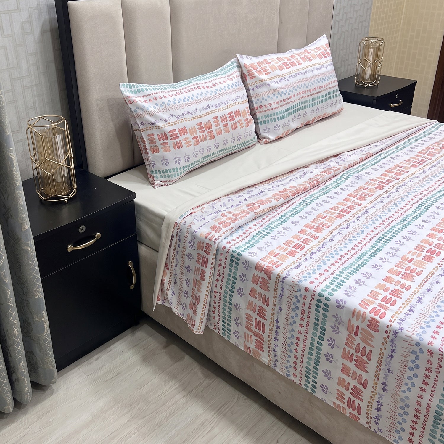 Fiesta Printed Bed Sheet Set – King Size 3 Pcs