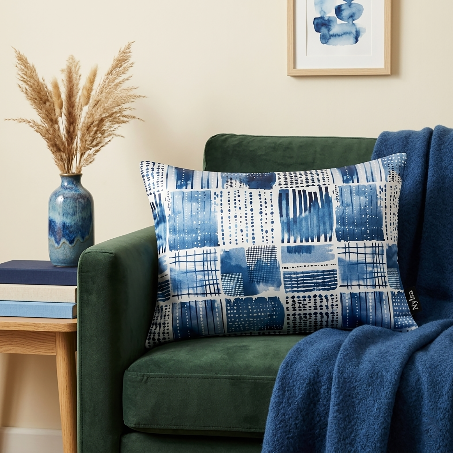 Denim decorative cushion cover 12x20 by Nylsa