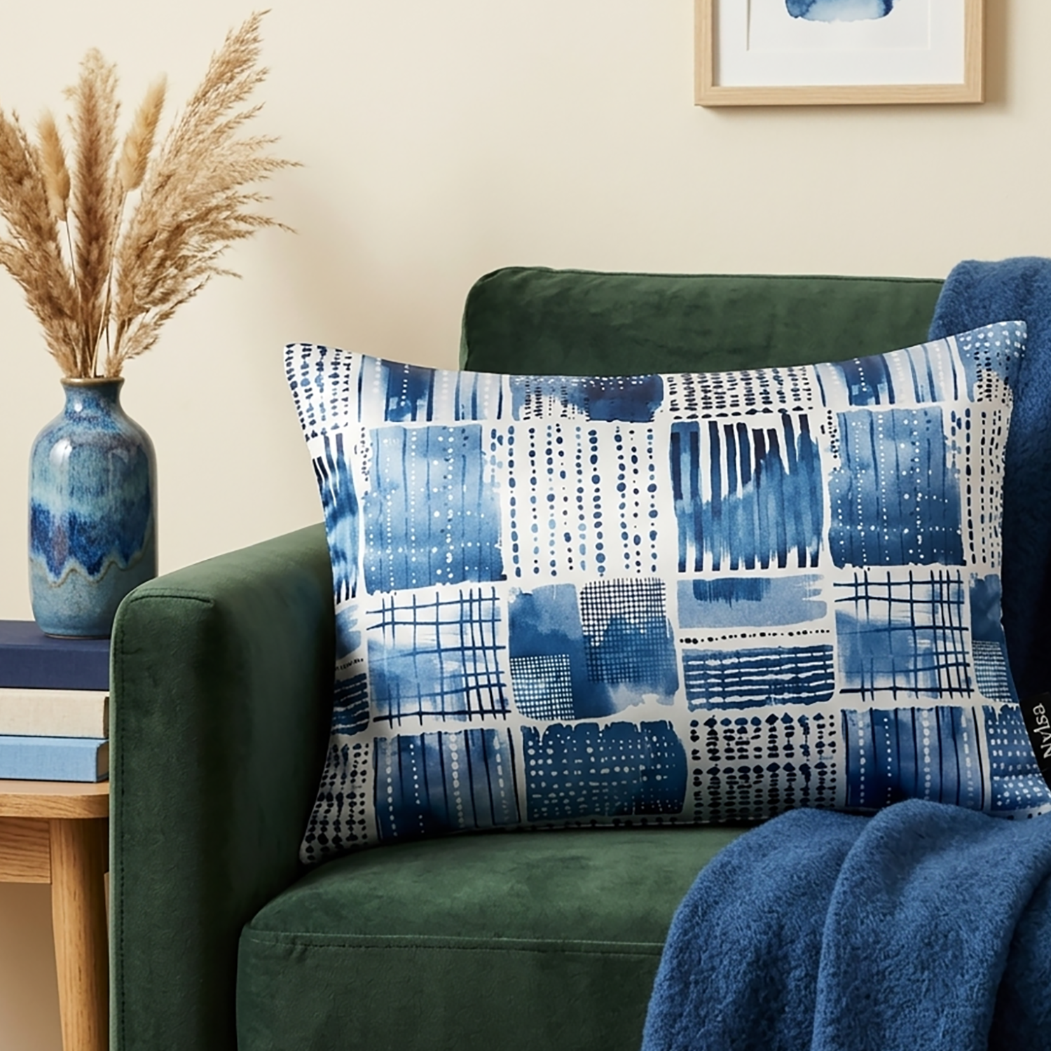 Denim decorative cushion cover 12x20 by Nylsa