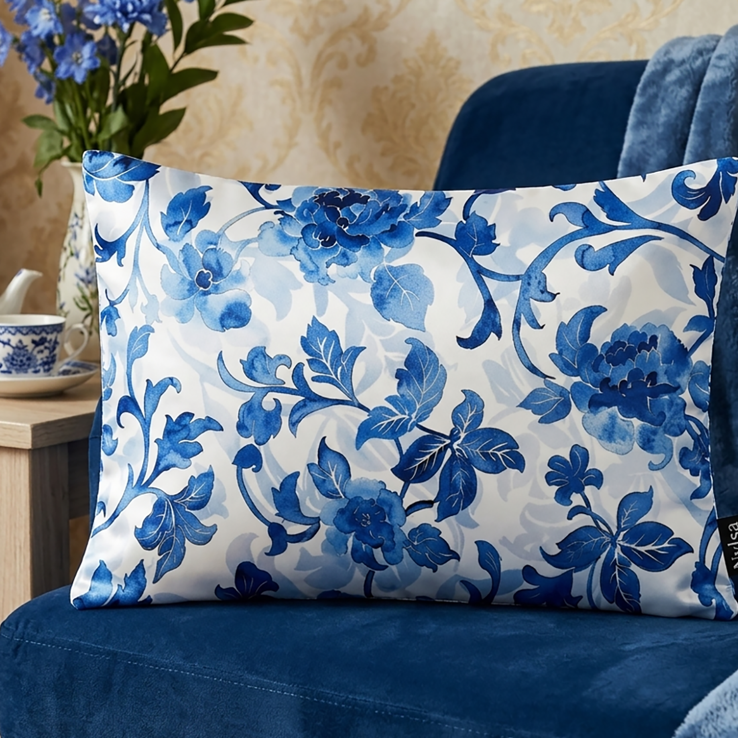 Bluevine decorative cushion cover 12x20 by Nylsa