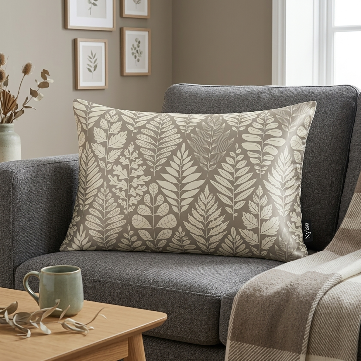 Fern decorative cushion cover 12x20 by Nylsa
