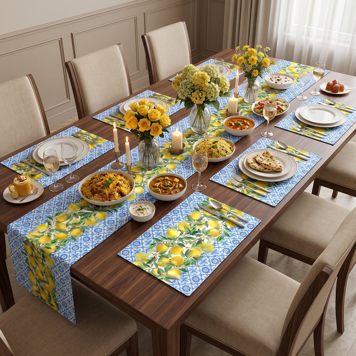 Limone Printed Table Linen Sets
