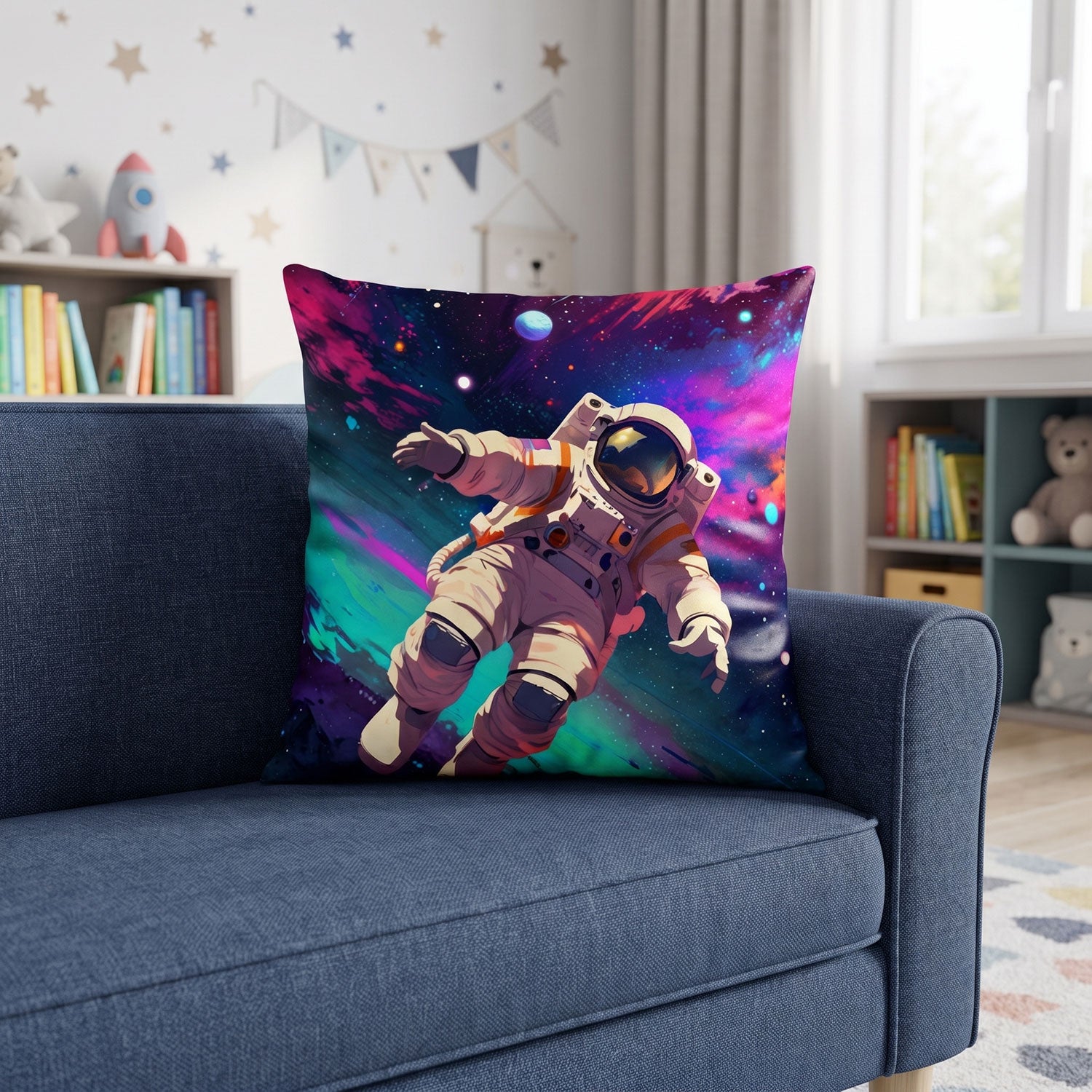 Astronaut kids printed cushion cover by Nylsa