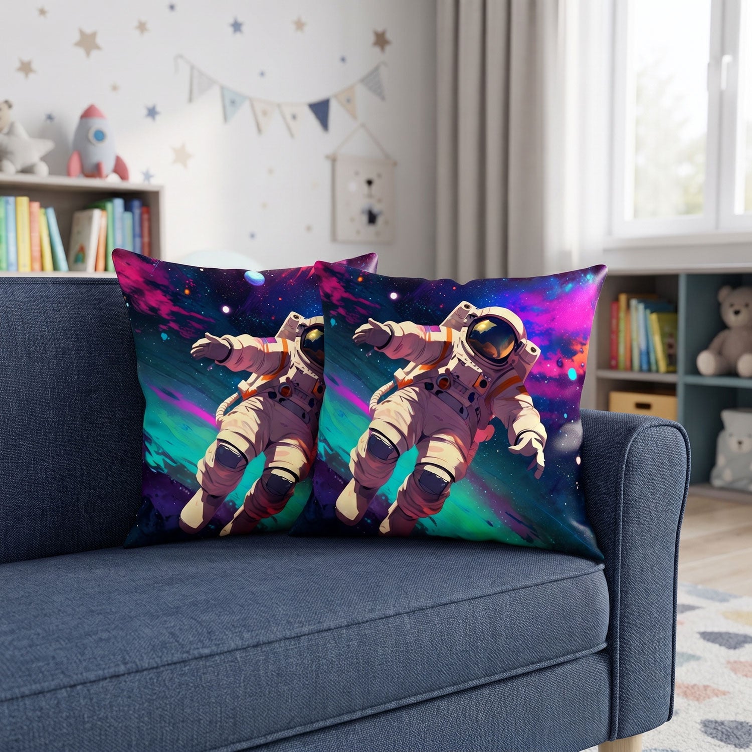 Astronaut kids printed cushion cover by Nylsa