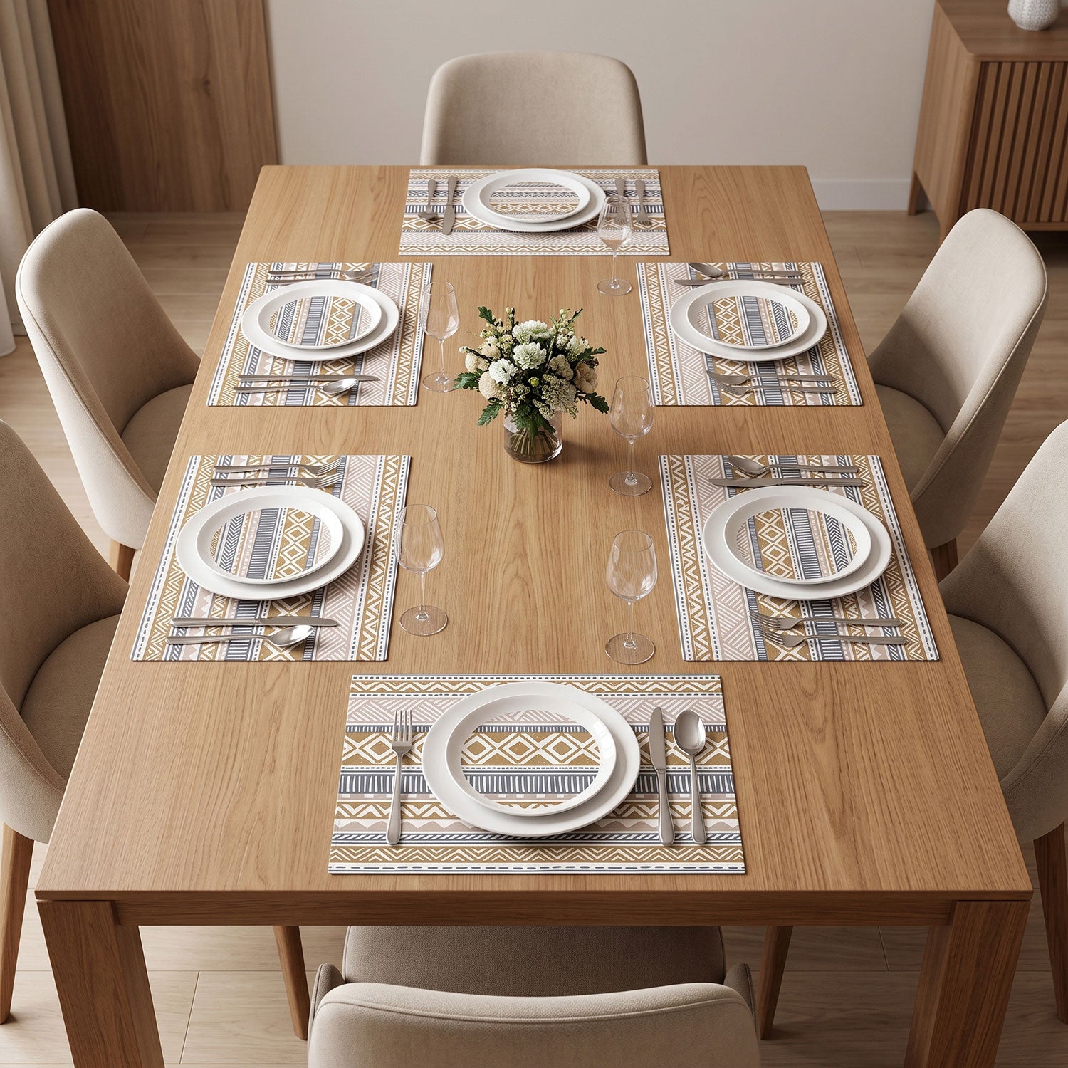 Ethnic dining table mats and placemats by Nylsa