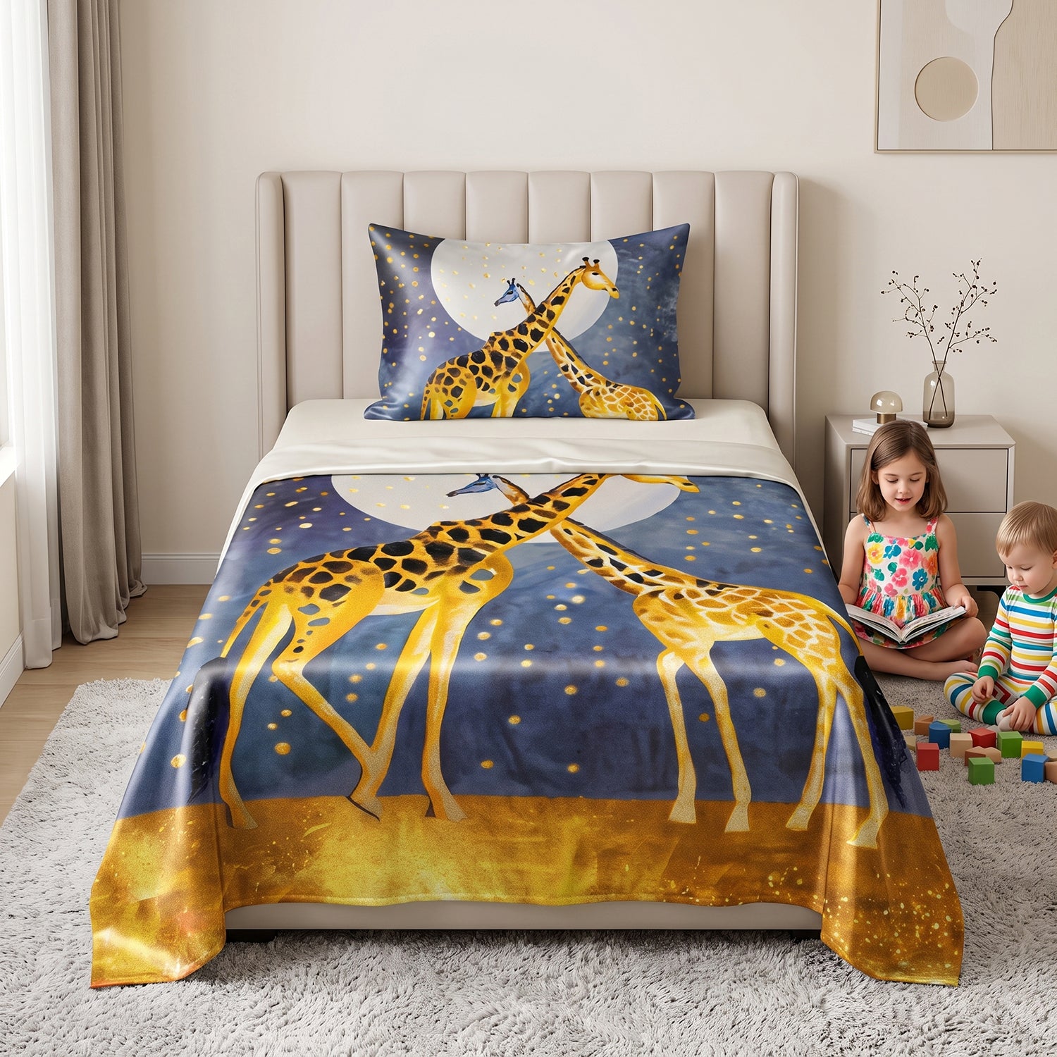 Safari Dreams kids printed bedsheet set 2 pcs by Nylsa