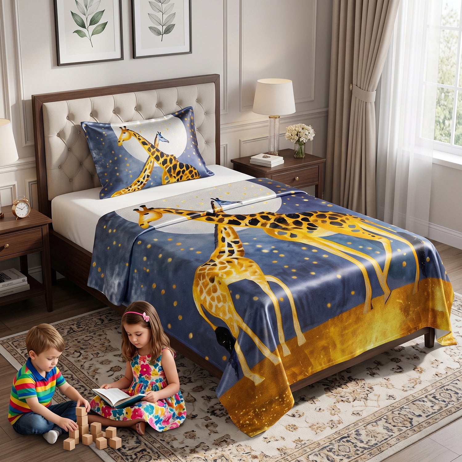 Safari Dreams kids printed bedsheet set 2 pcs by Nylsa