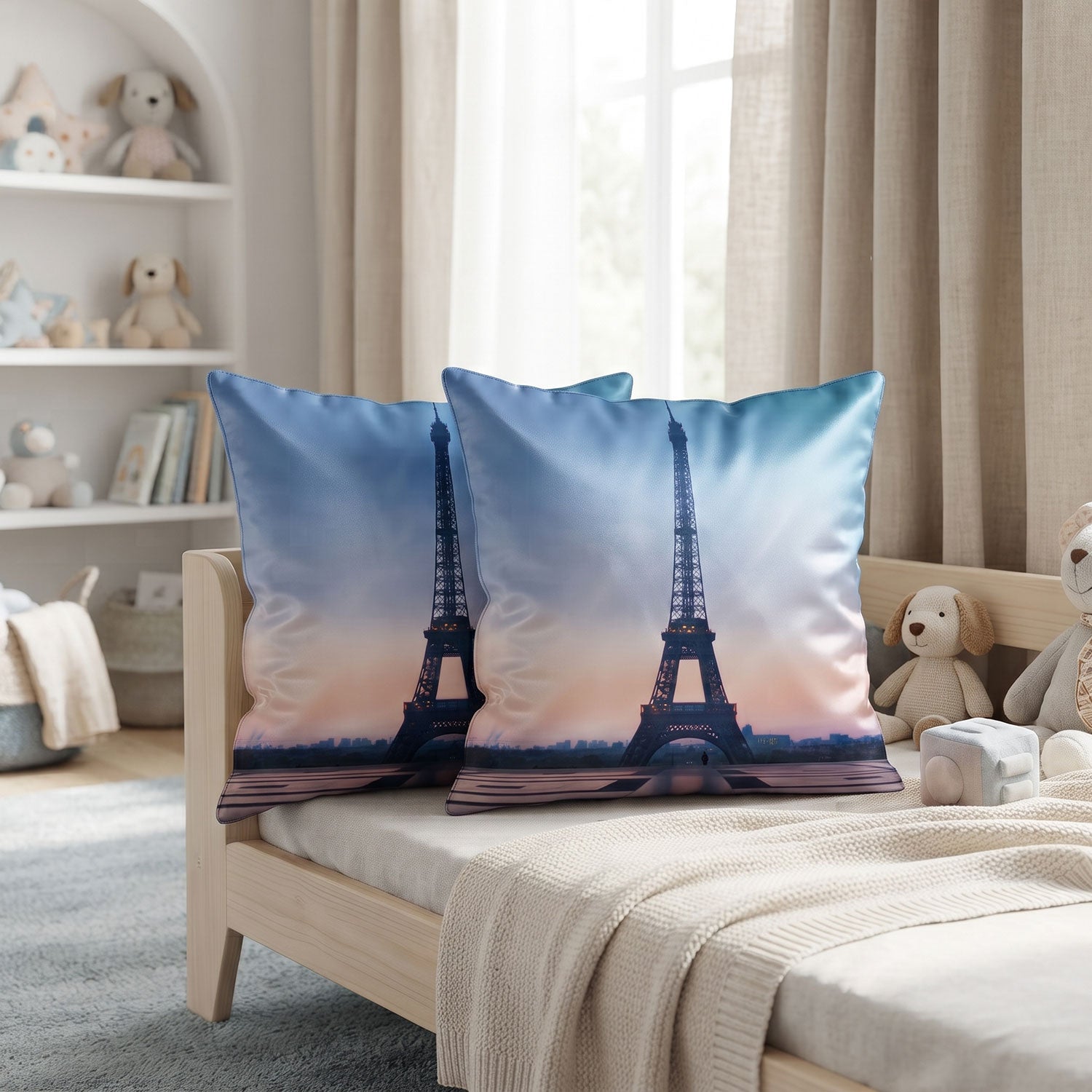 Paris kids printed cushion cover by Nylsa