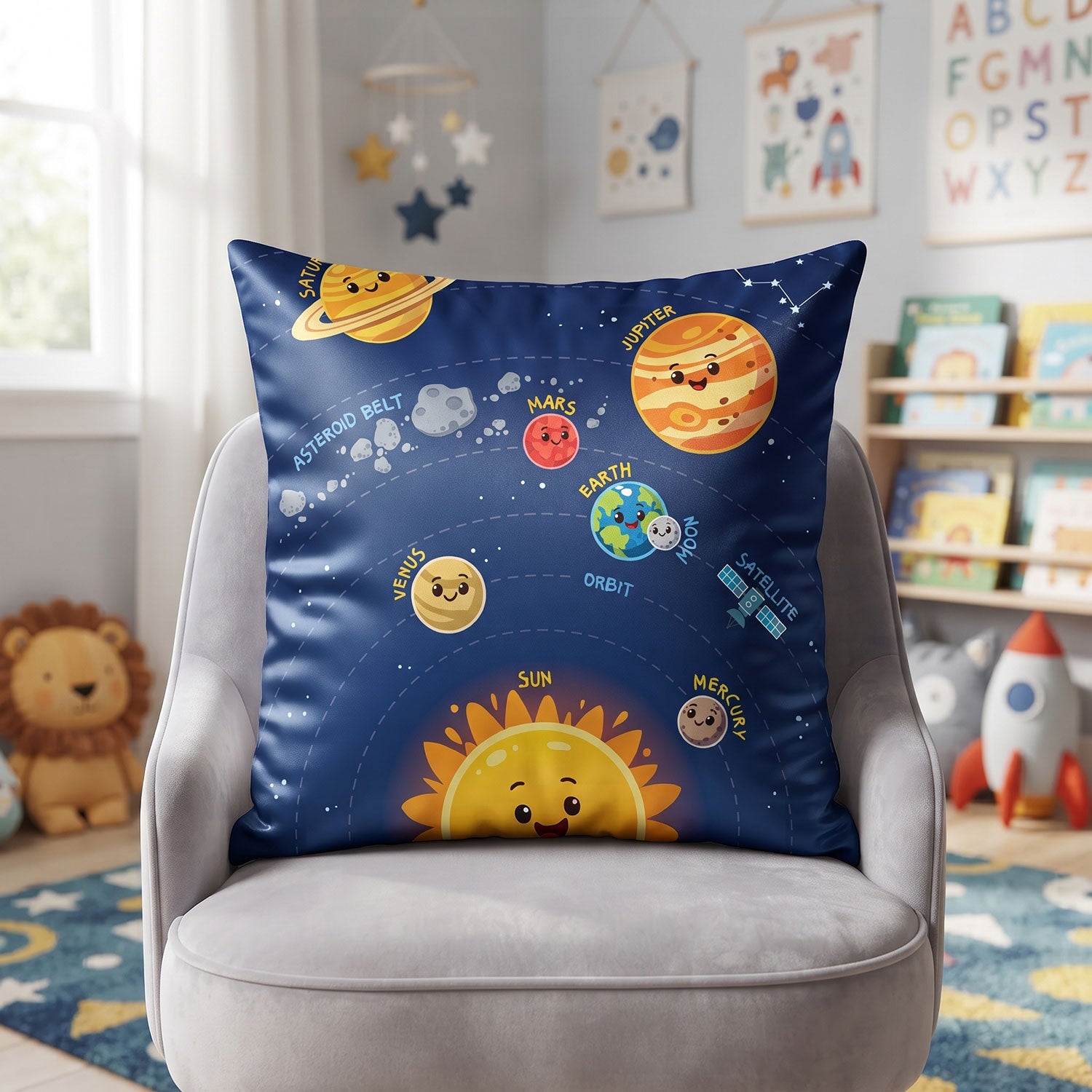 Solar kids printed cushion cover by Nylsa