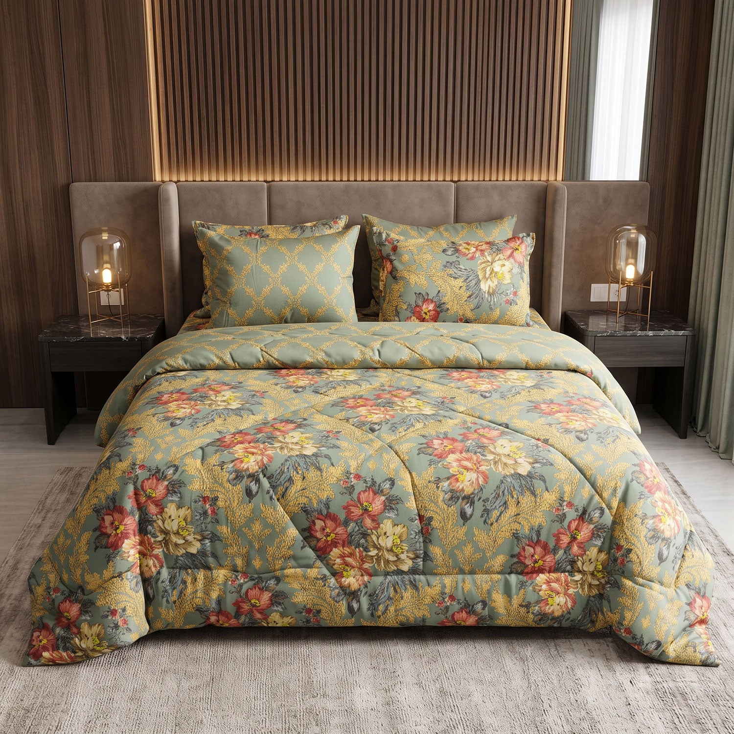 Meadow 6 Pcs quilted comforter set by Nylsa
