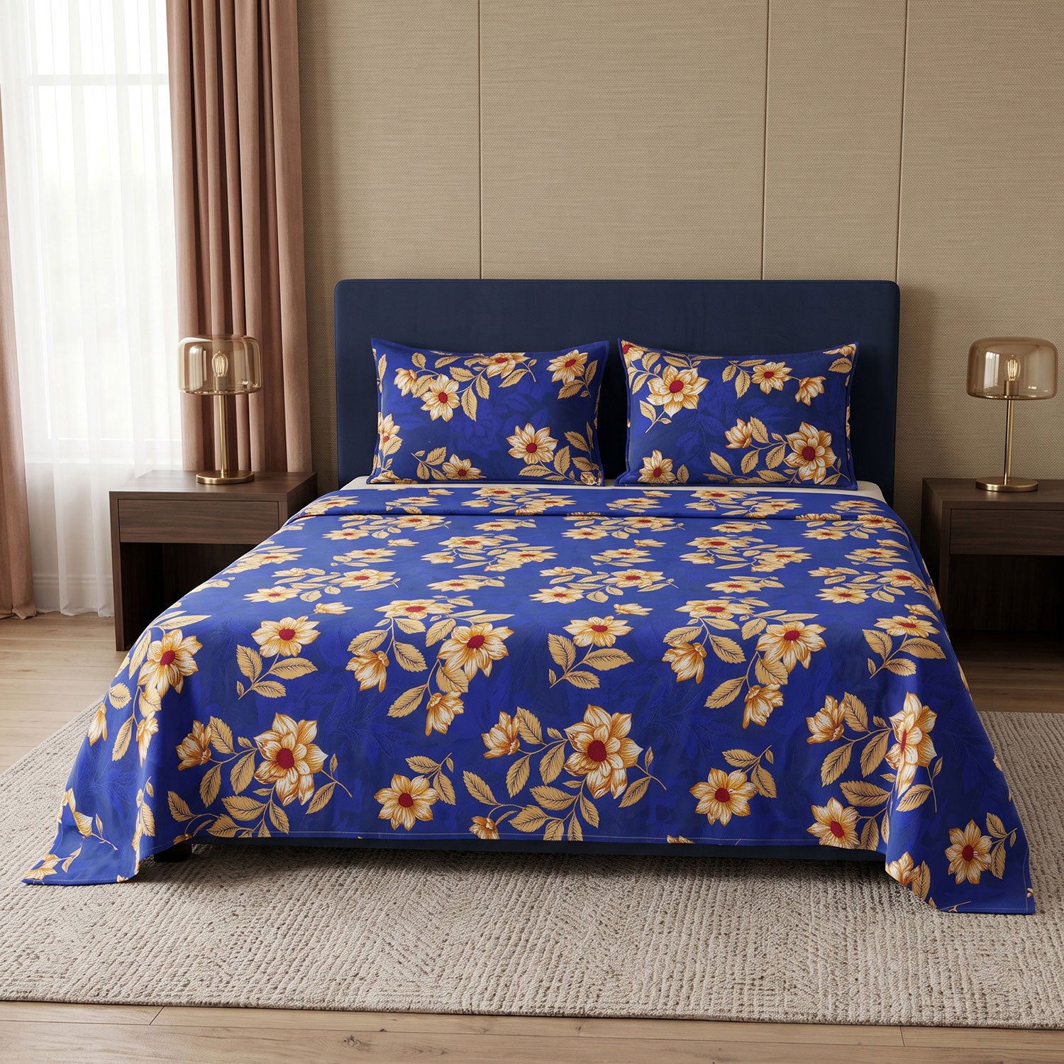 Marigold 3 Pcs King bed sheet set by Nylsa