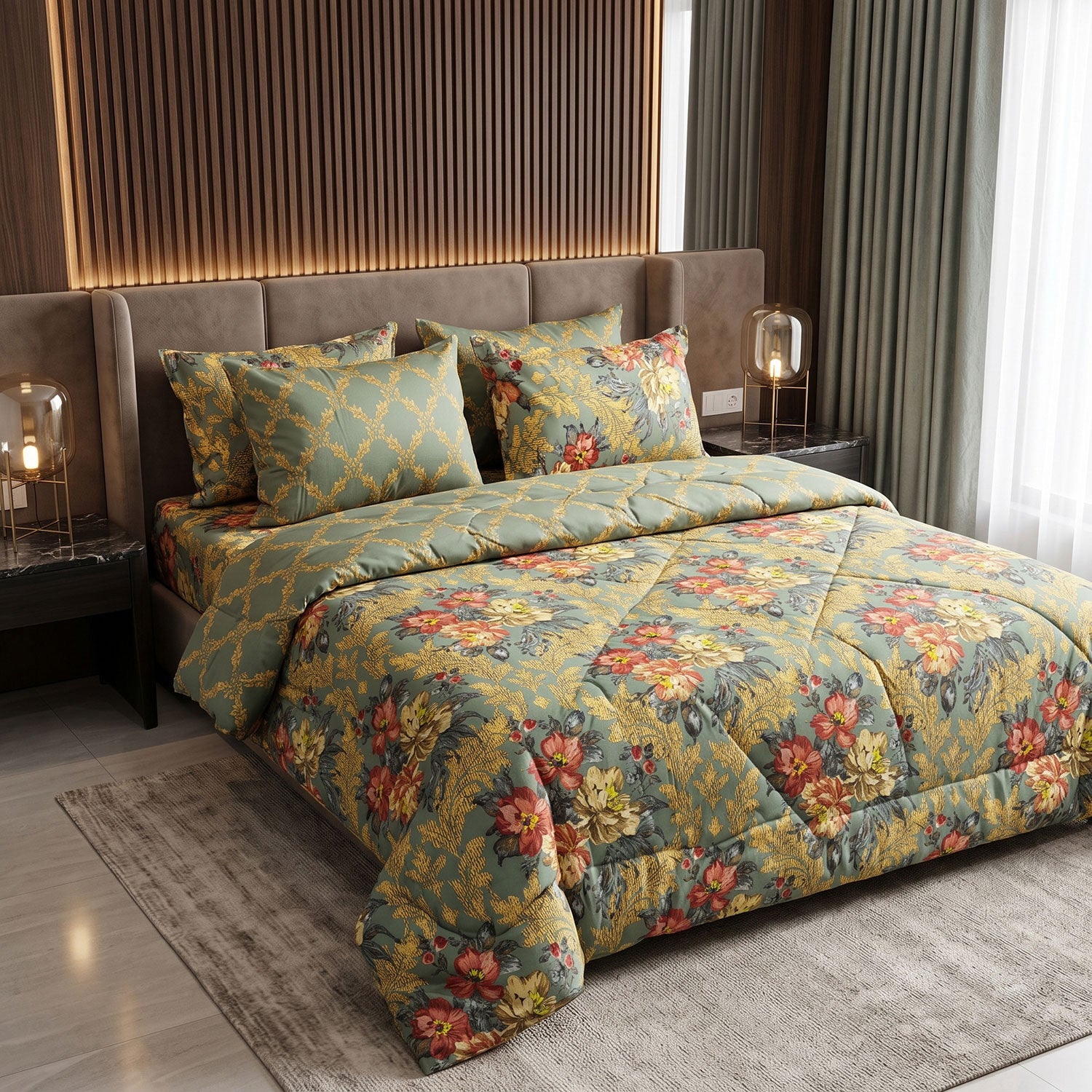 Meadow 6 Pcs quilted comforter set by Nylsa