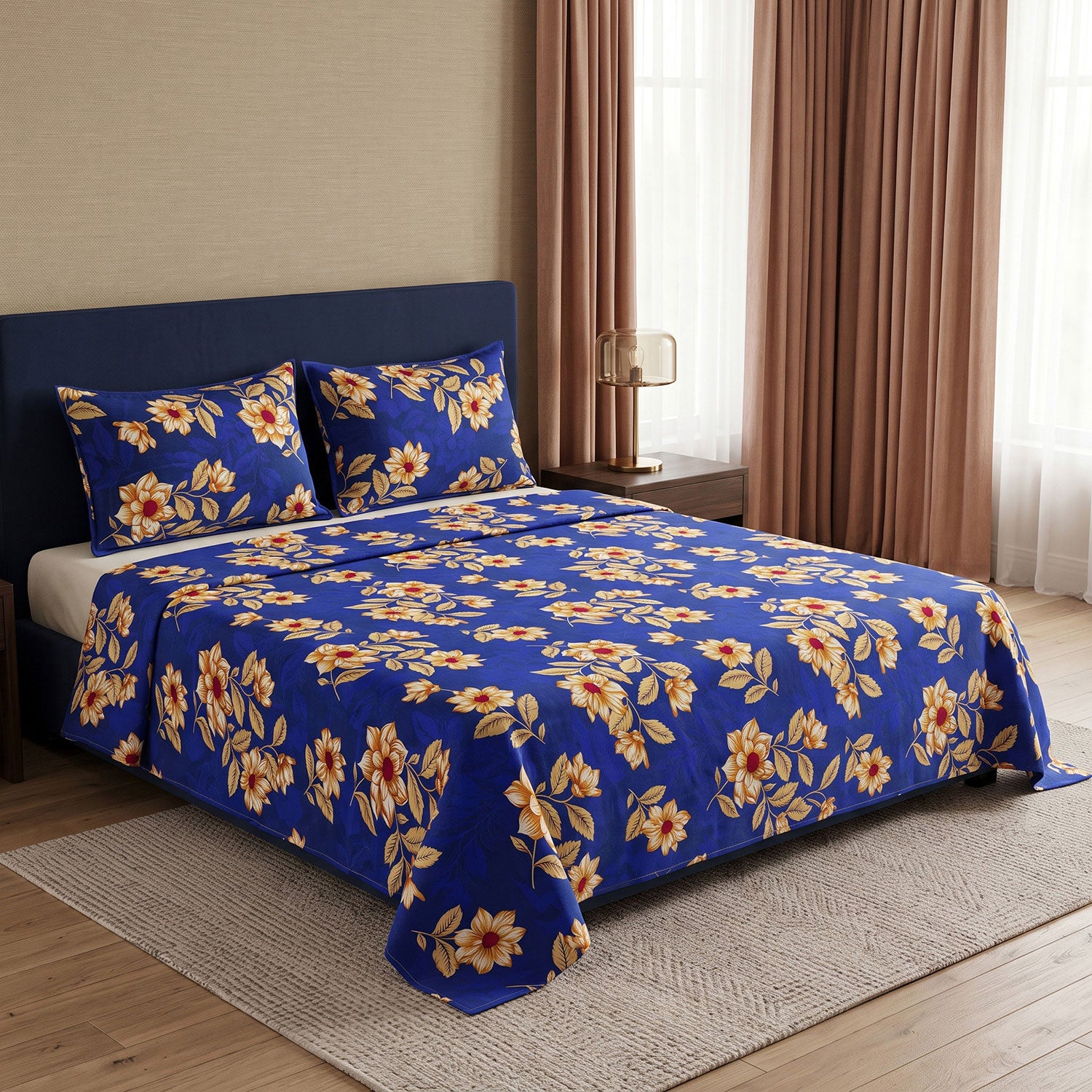 Marigold 3 Pcs King bed sheet set by Nylsa