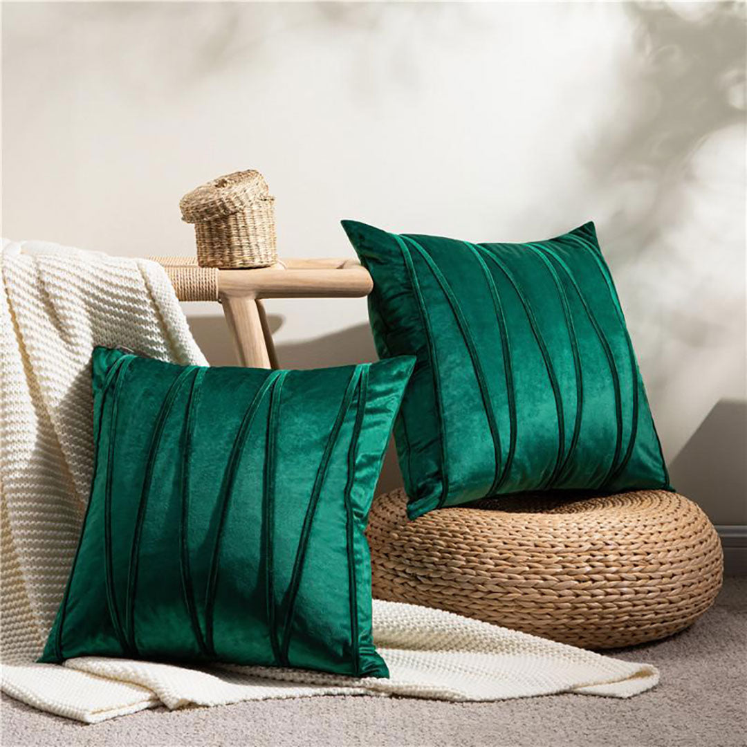 Emerald Green velvet cushion covers set of 2 by Nylsa