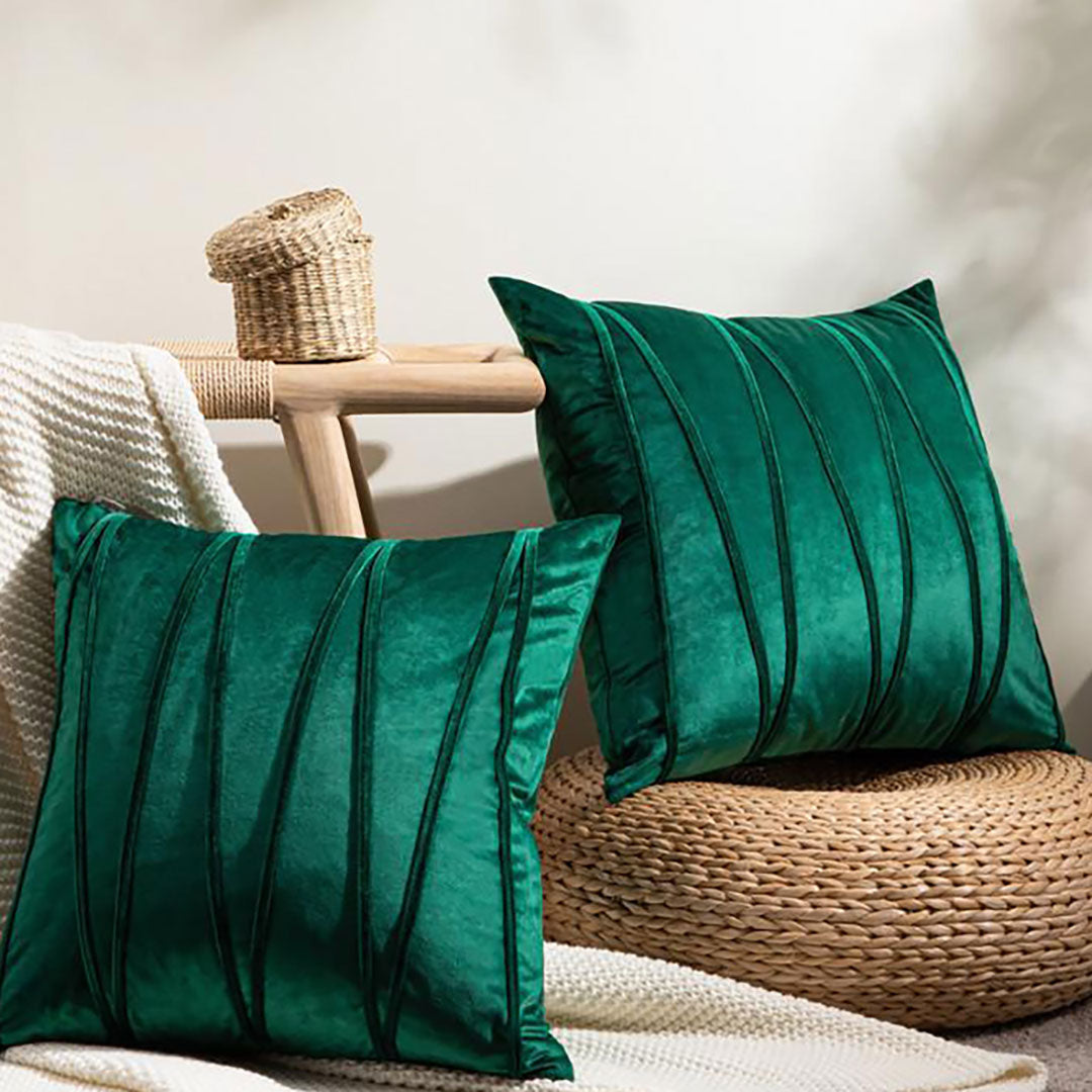 Emerald Green velvet cushion covers set of 2 by Nylsa