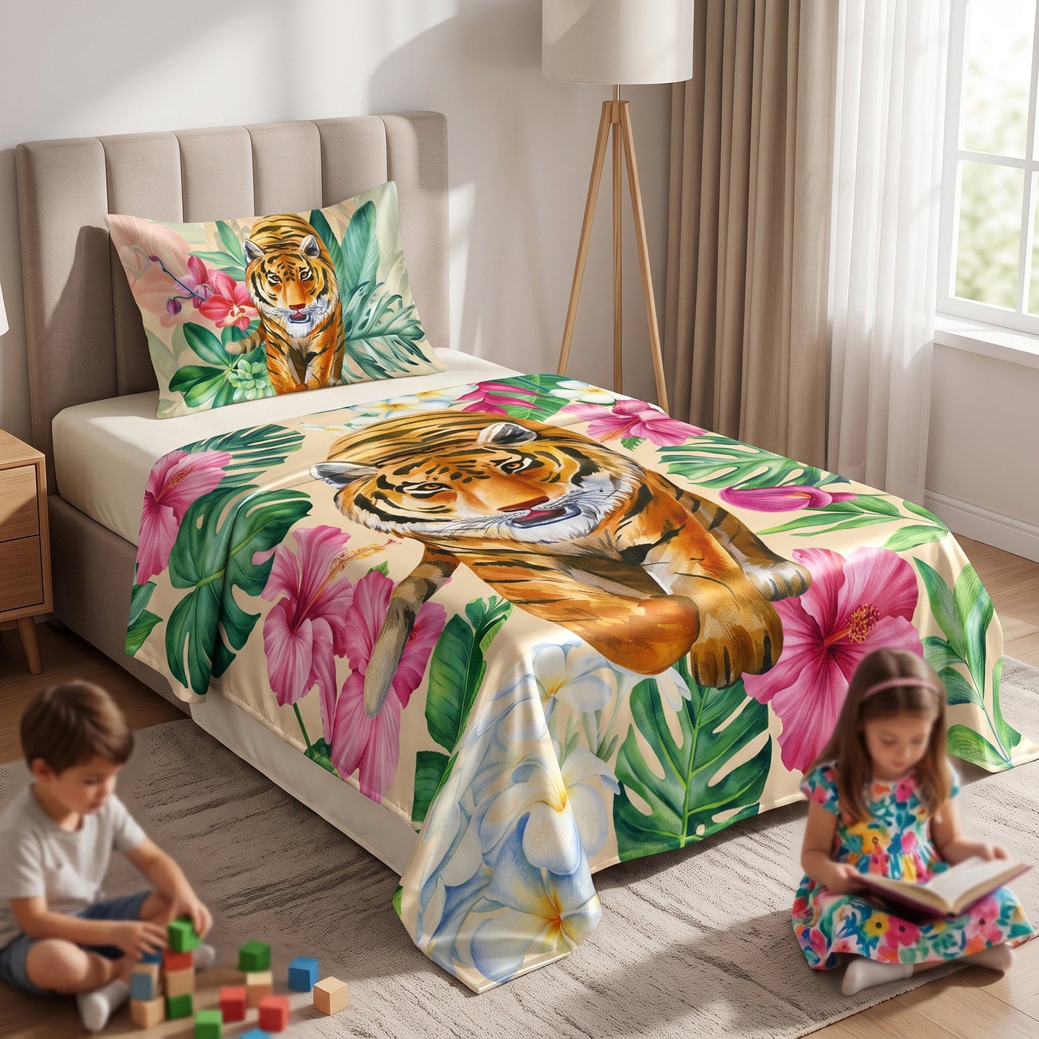 Safari kids printed bedsheet set 2 pcs by Nylsa
