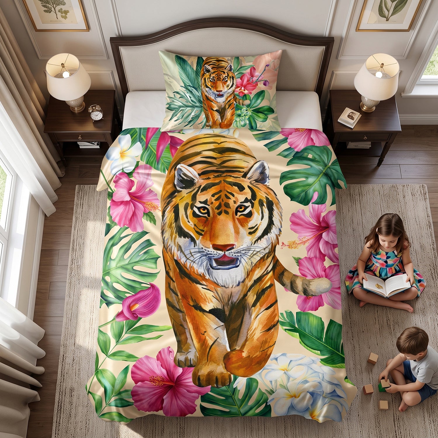Safari kids printed bedsheet set 2 pcs by Nylsa