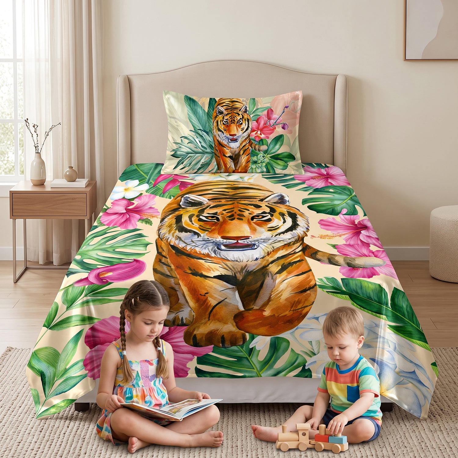 Safari kids printed bedsheet set 2 pcs by Nylsa