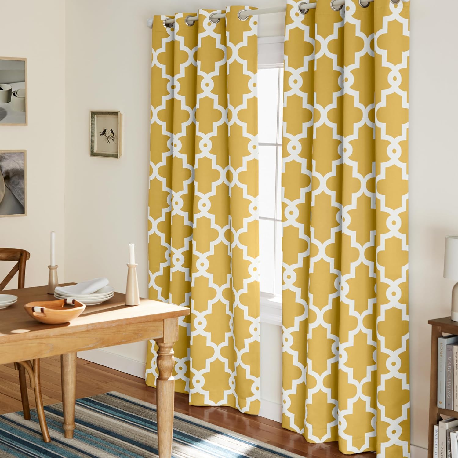 Trellis Digital Printed Eyelet Curtains – Pair