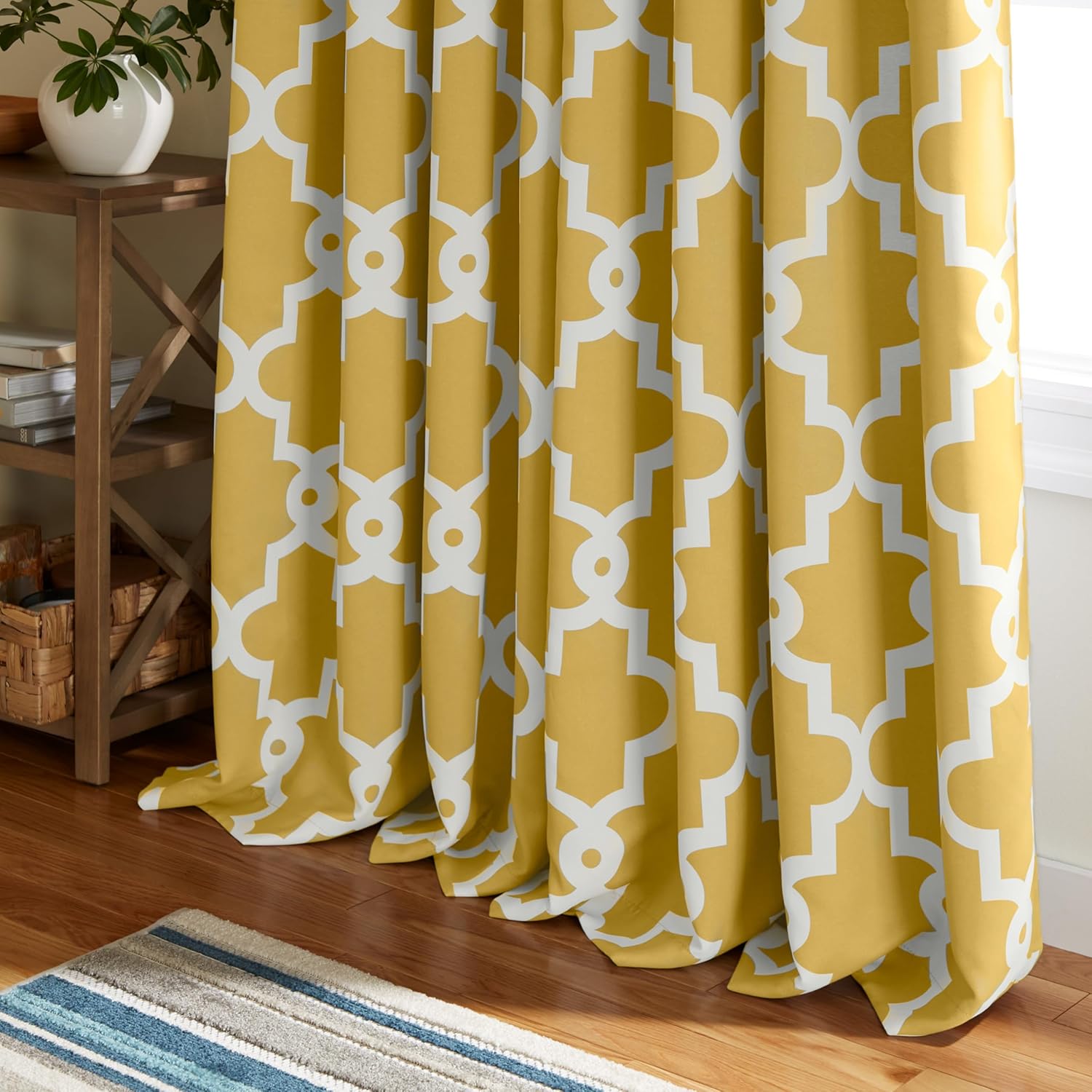 Trellis Digital Printed Eyelet Curtains – Pair