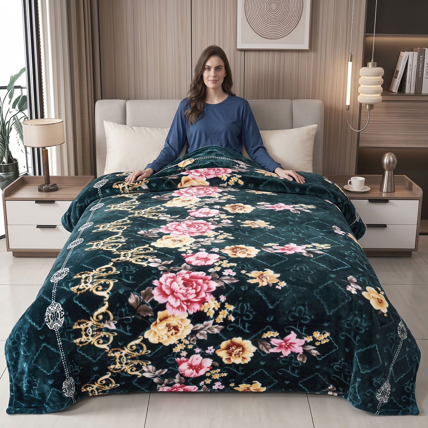 Emerald fleece blanket by Nylsa