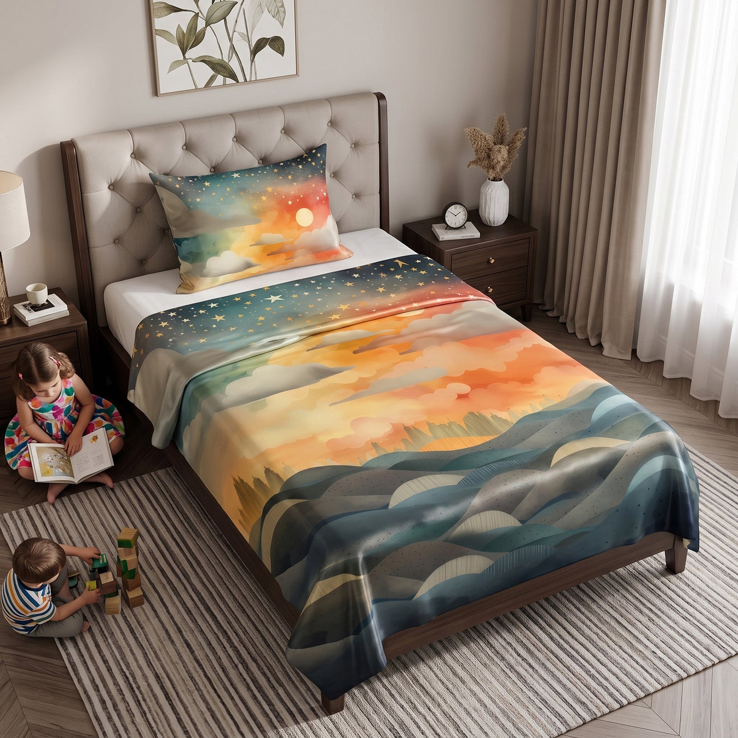 Sundream kids printed bedsheet set 2 pcs by Nylsa