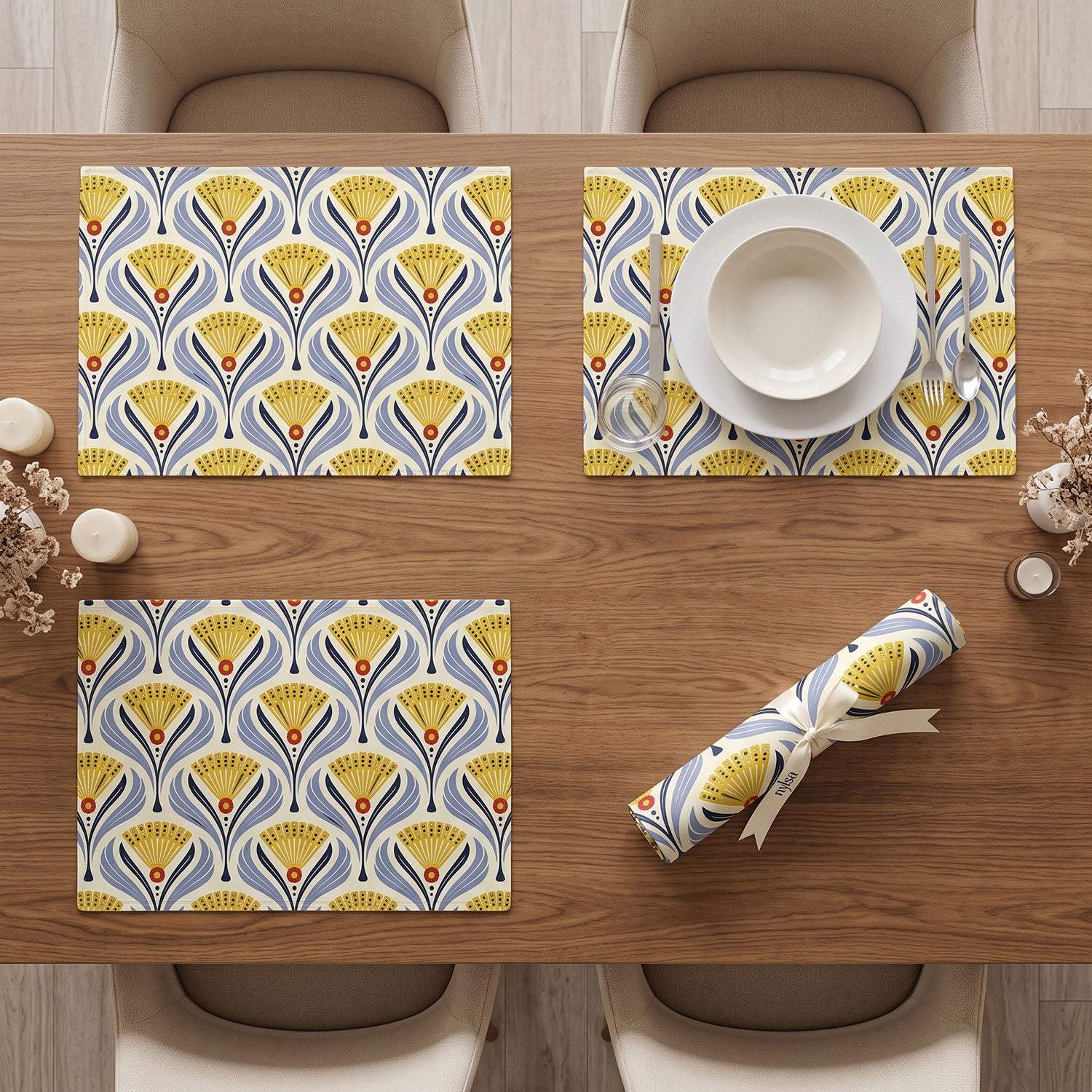 Saffron dining table mats and placemats by Nylsa