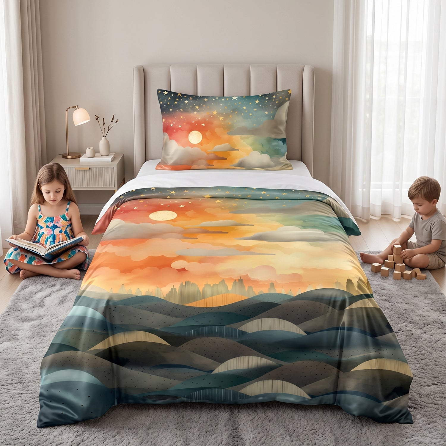 Sundream kids printed bedsheet set 2 pcs by Nylsa