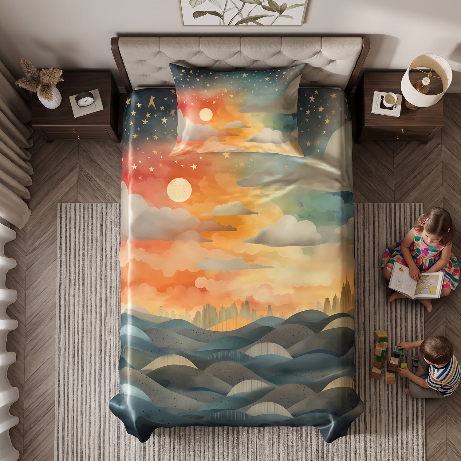 Sundream kids printed bedsheet set 2 pcs by Nylsa
