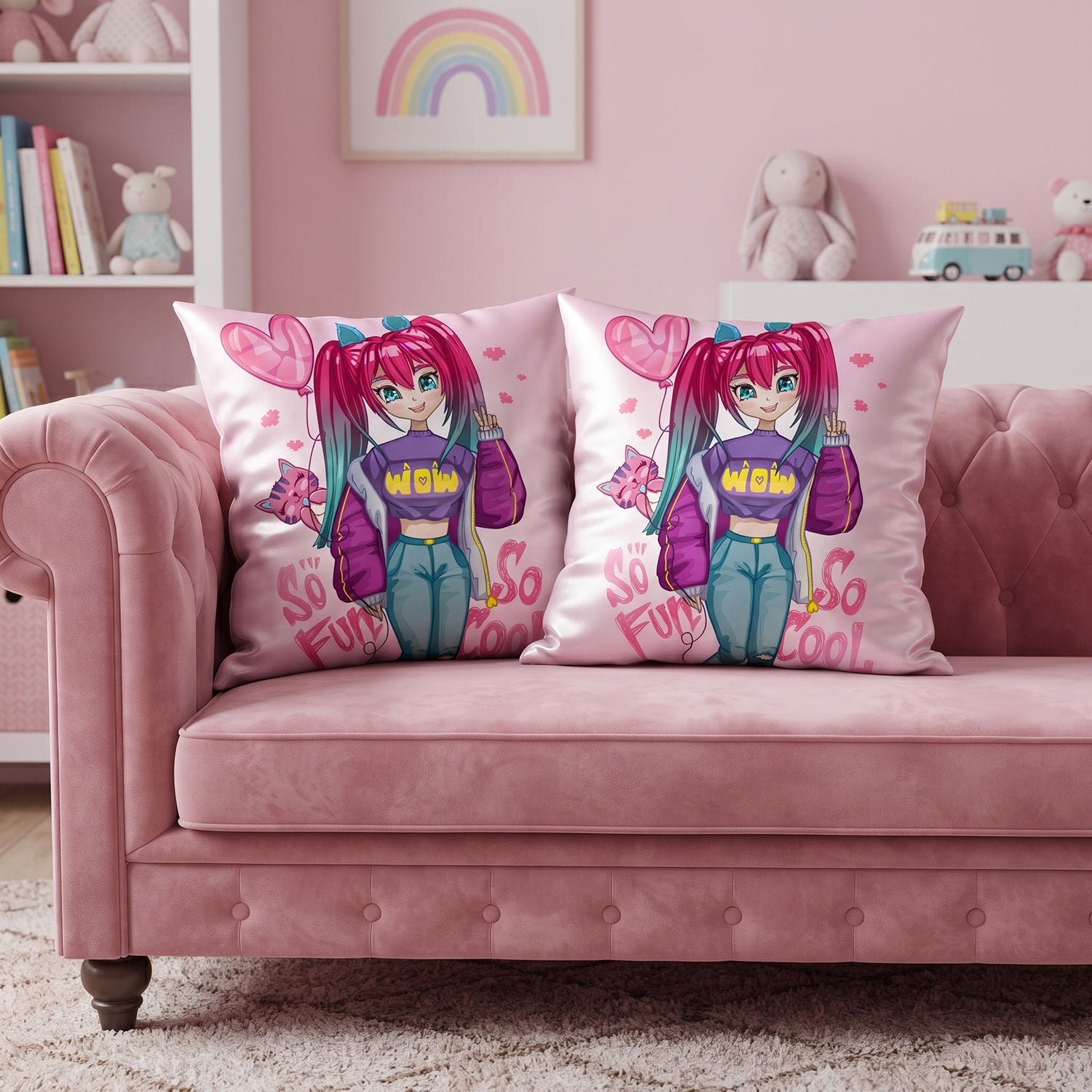 Cutie kids printed cushion cover by Nylsa
