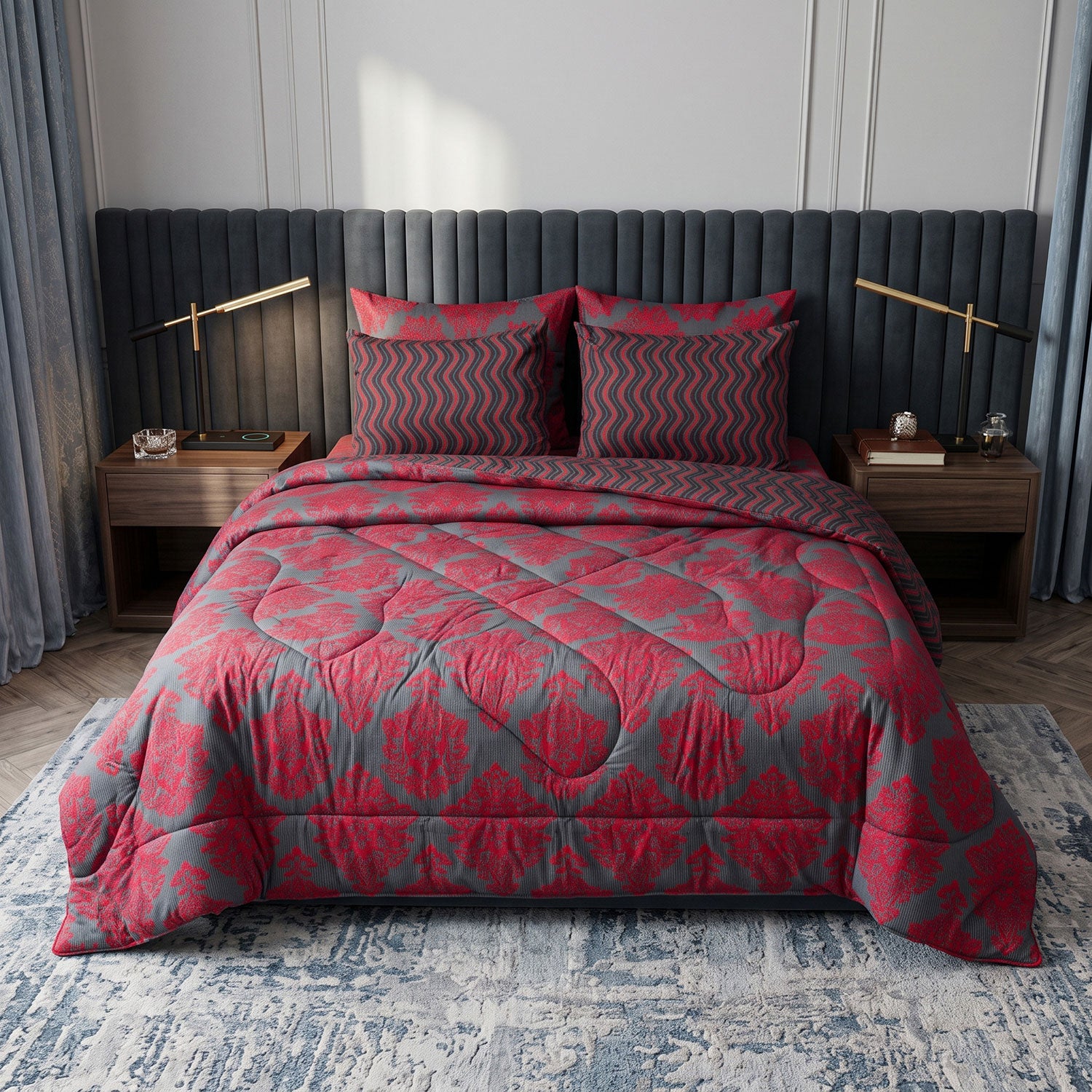 Ember 6 Pcs quilted comforter set by Nylsa