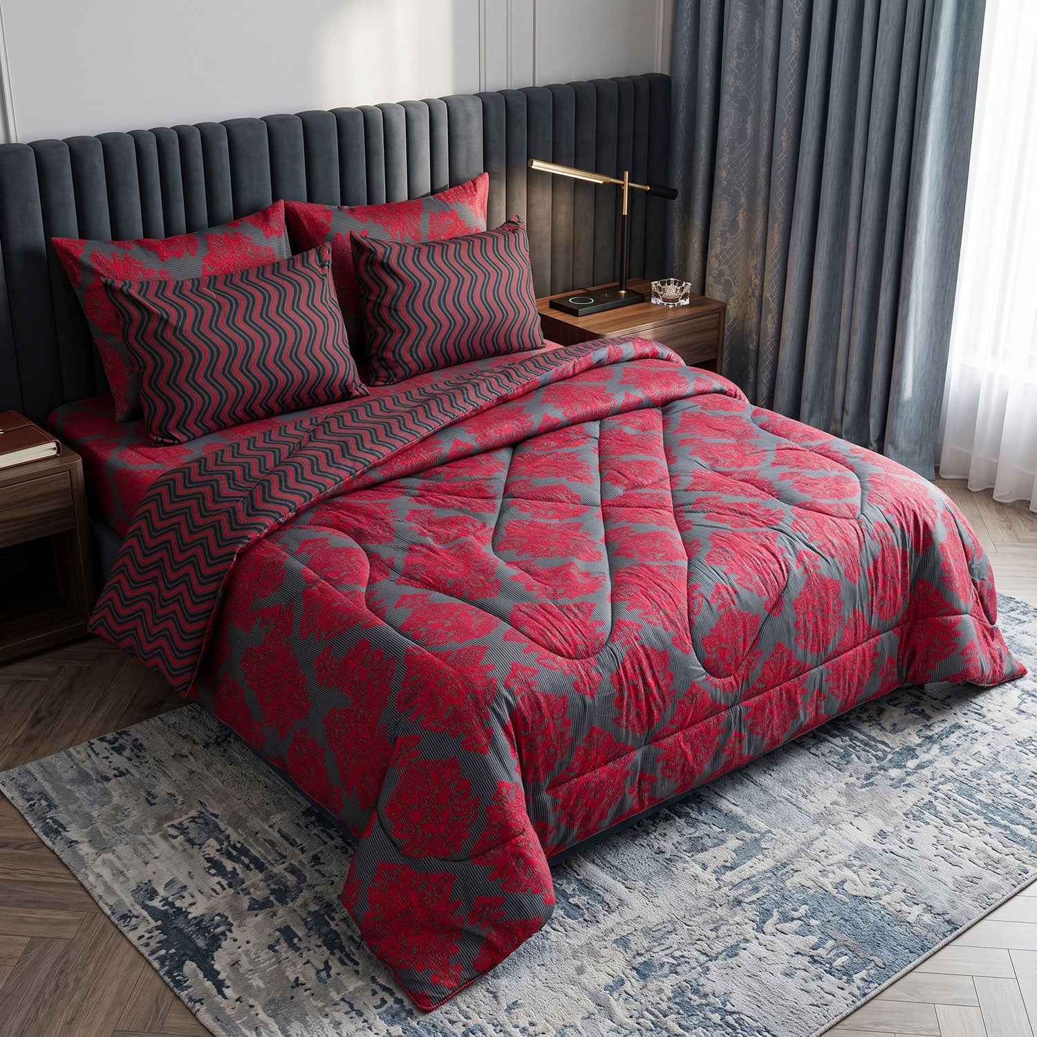 Ember 6 Pcs quilted comforter set by Nylsa