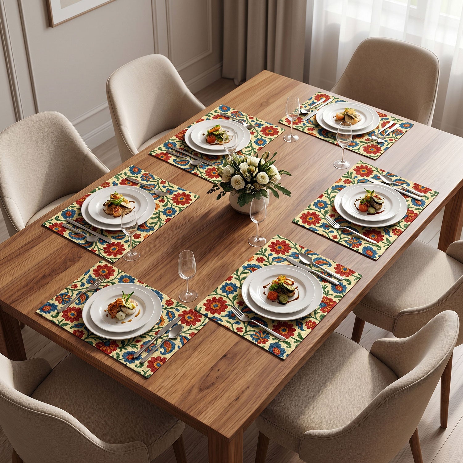 Heritage dining table mats and placemats by Nylsa