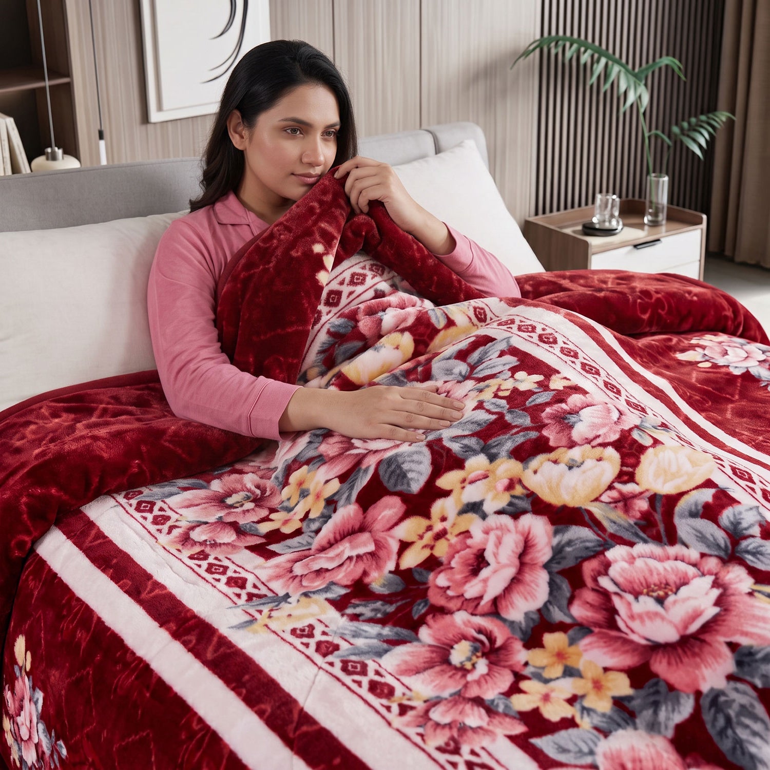Garnet fleece blanket by Nylsa