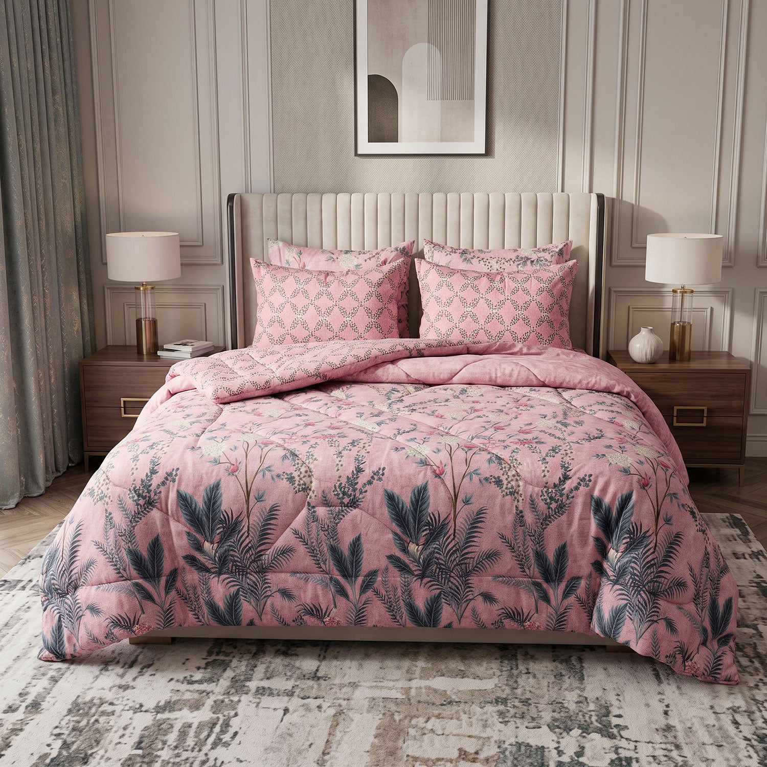 Flora 6 Pcs quilted comforter set by Nylsa