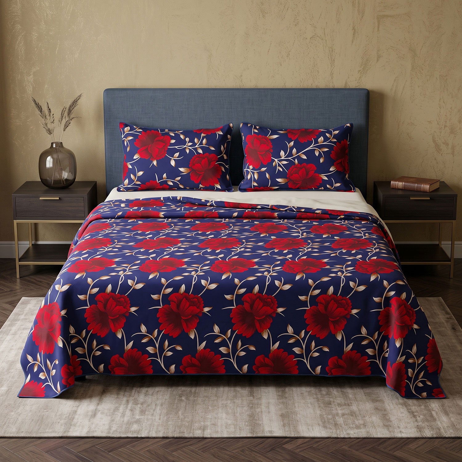 Roselle 3 Pcs King bed sheet set by Nylsa
