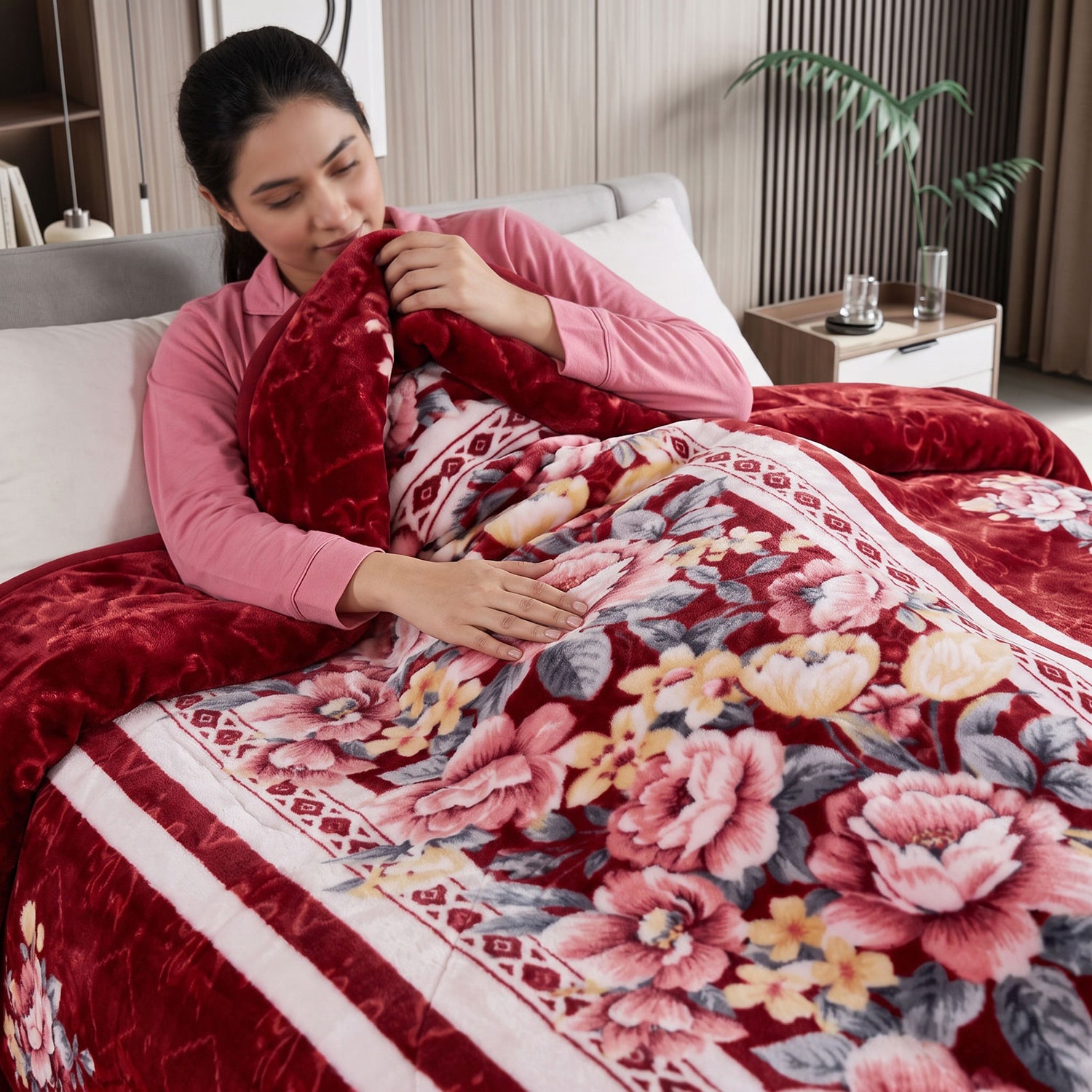 Garnet fleece blanket by Nylsa