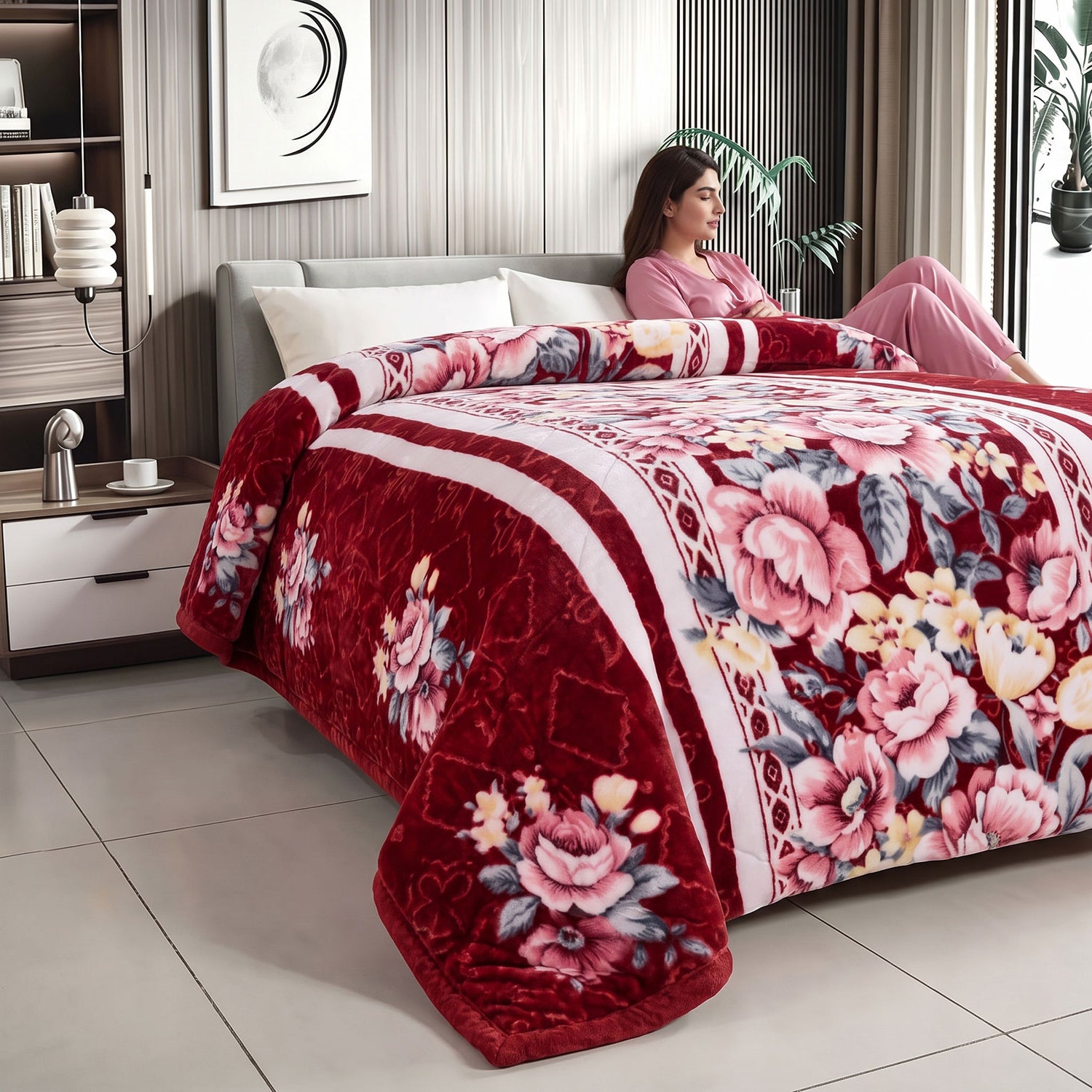 Garnet fleece blanket by Nylsa