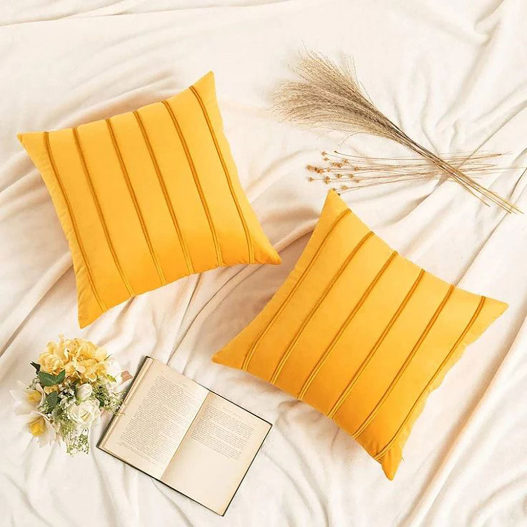 Pinstripe Pleat velvet cushion covers set of 2 by Nylsa