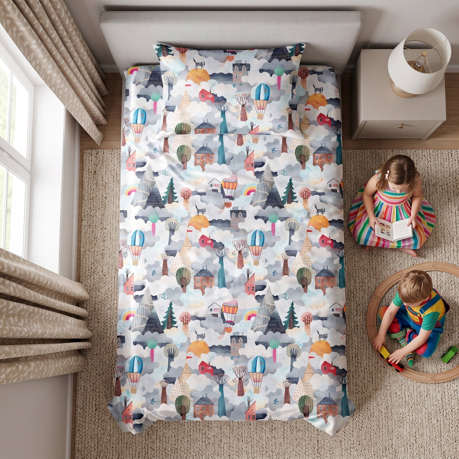 Dreamville kids printed bedsheet set 2 pcs by Nylsa
