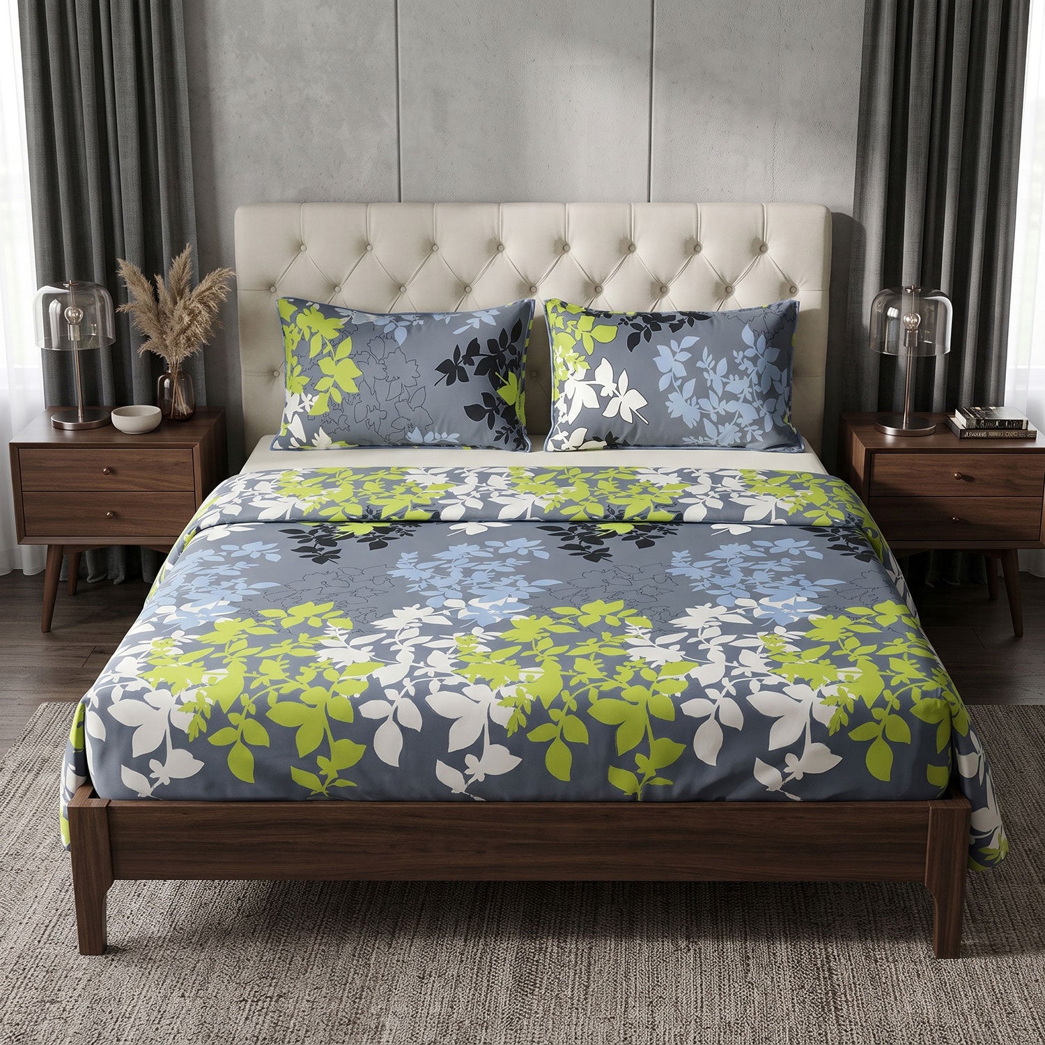 Greyfern 3 Pcs King bed sheet set by Nylsa