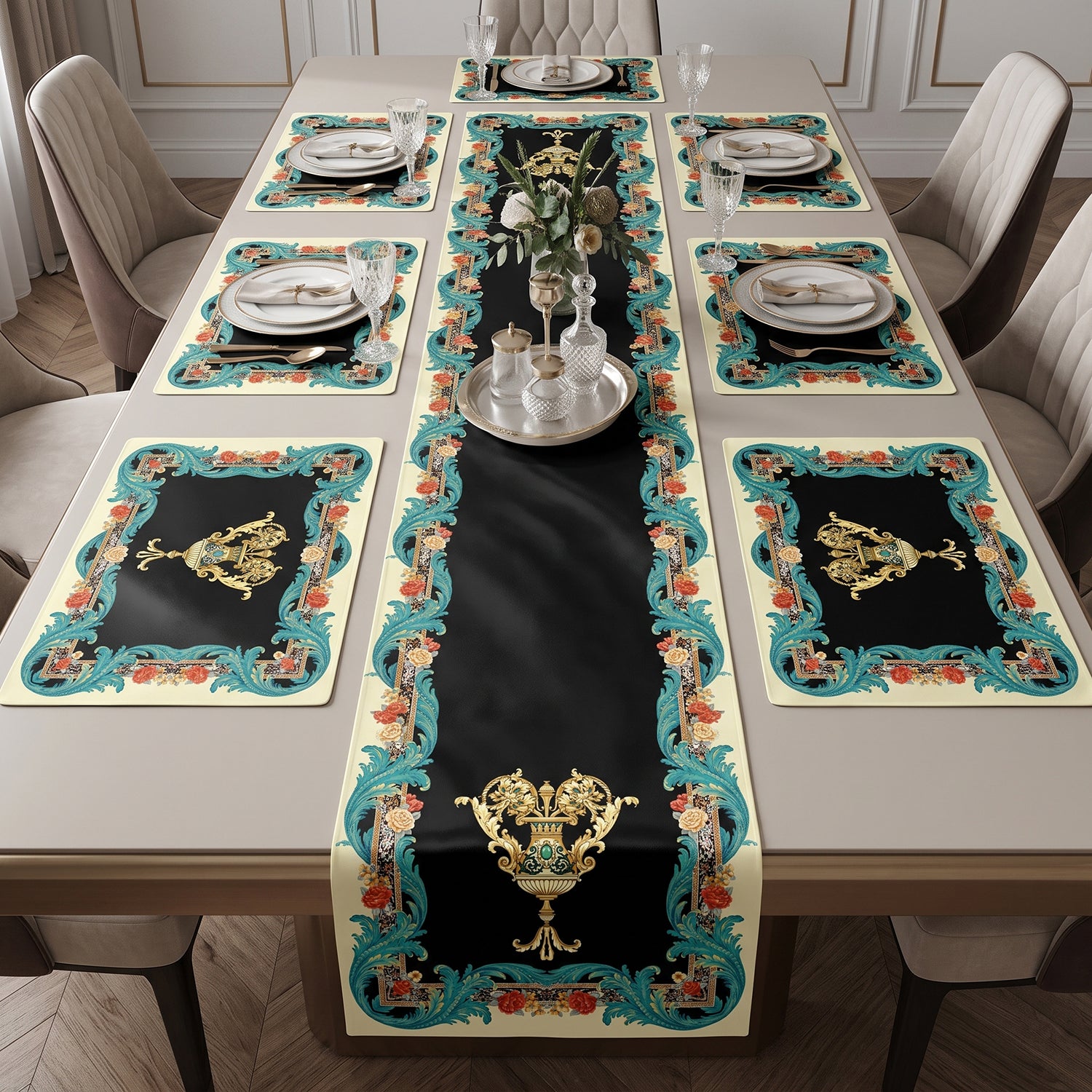 Rococo Printed Table Linen Sets