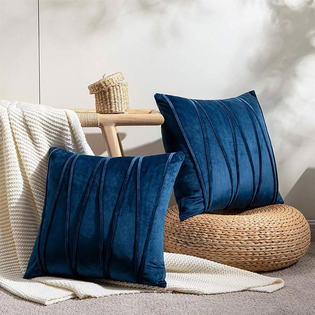 Navy Blue velvet cushion covers set of 2 by Nylsa