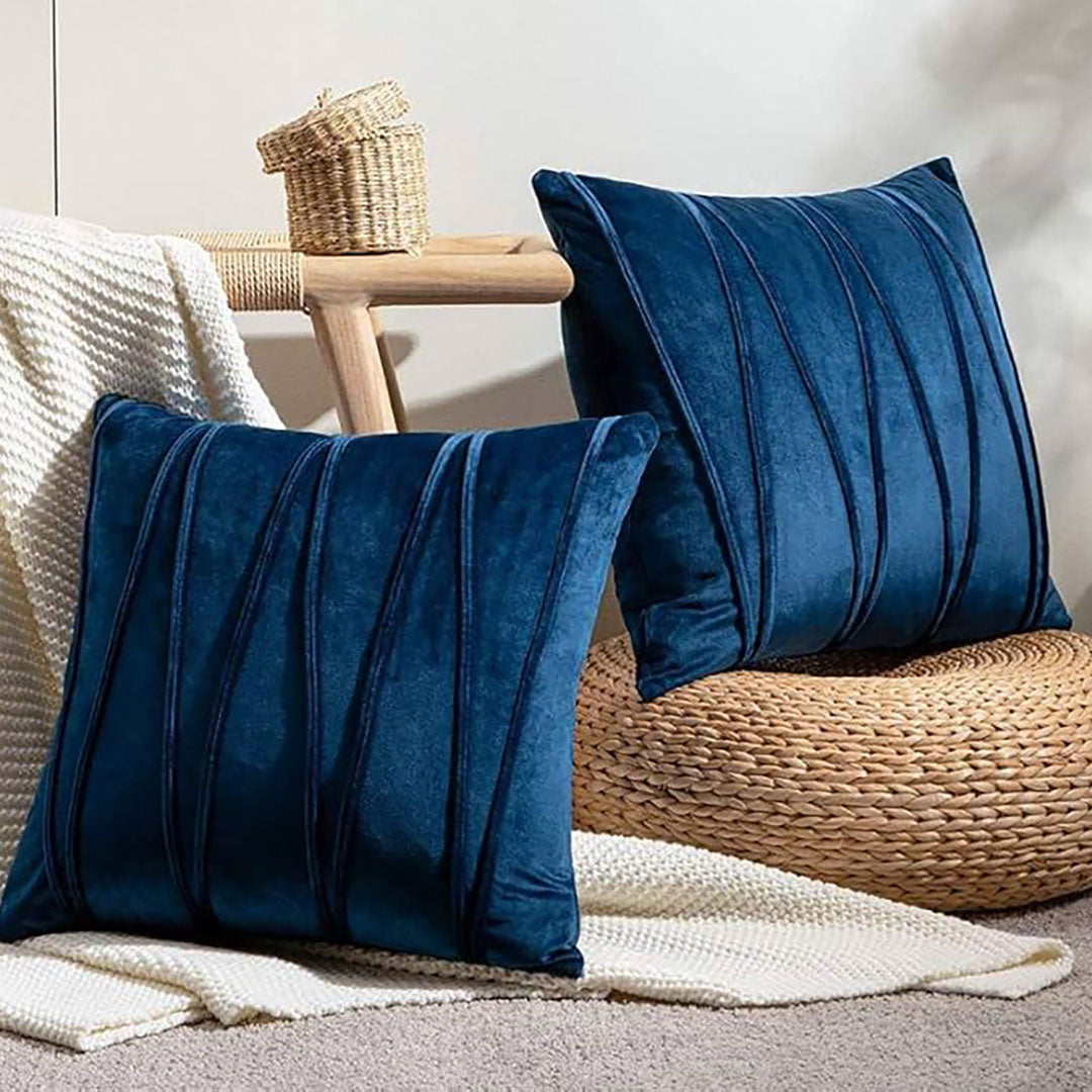 Navy Blue velvet cushion covers set of 2 by Nylsa