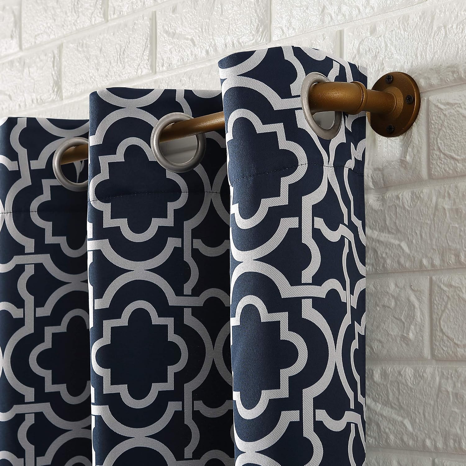 Noir Digital Printed Eyelet Curtains – Pair