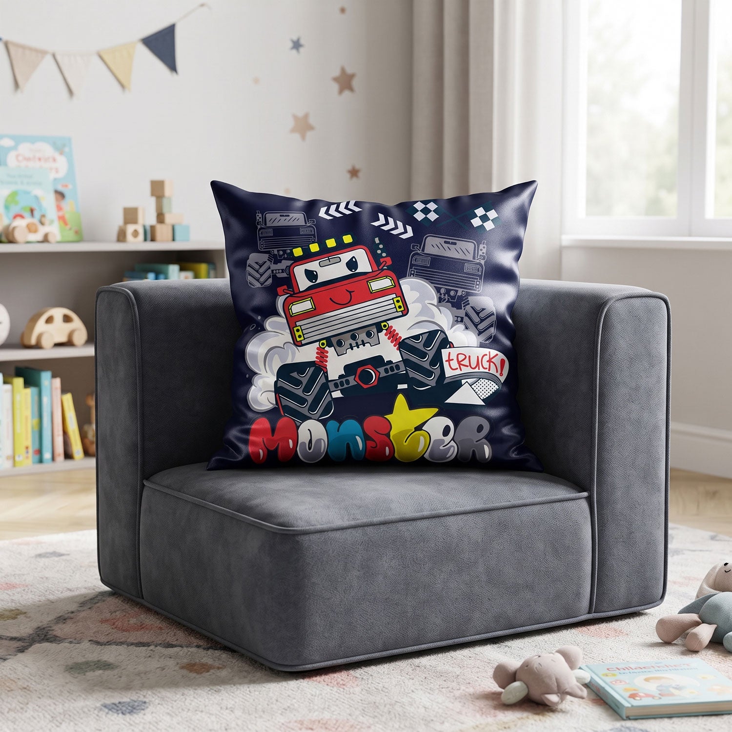 Monster kids printed cushion cover by Nylsa